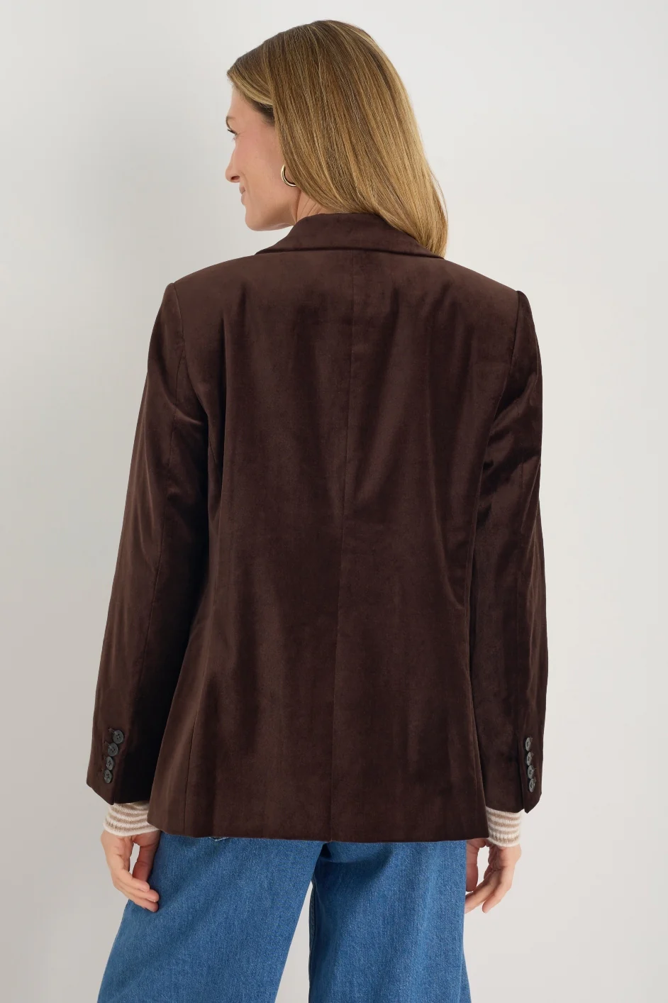 Iris Cotton Velvet Blazer - Cocoa - Image 6