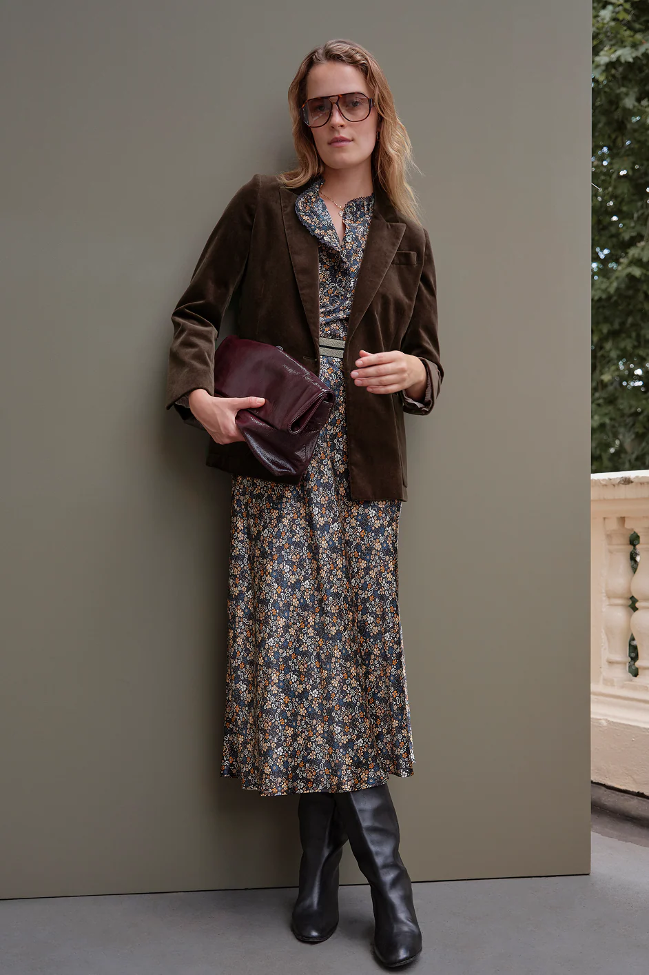 Iris Cotton Velvet Blazer - Cocoa - Image 8