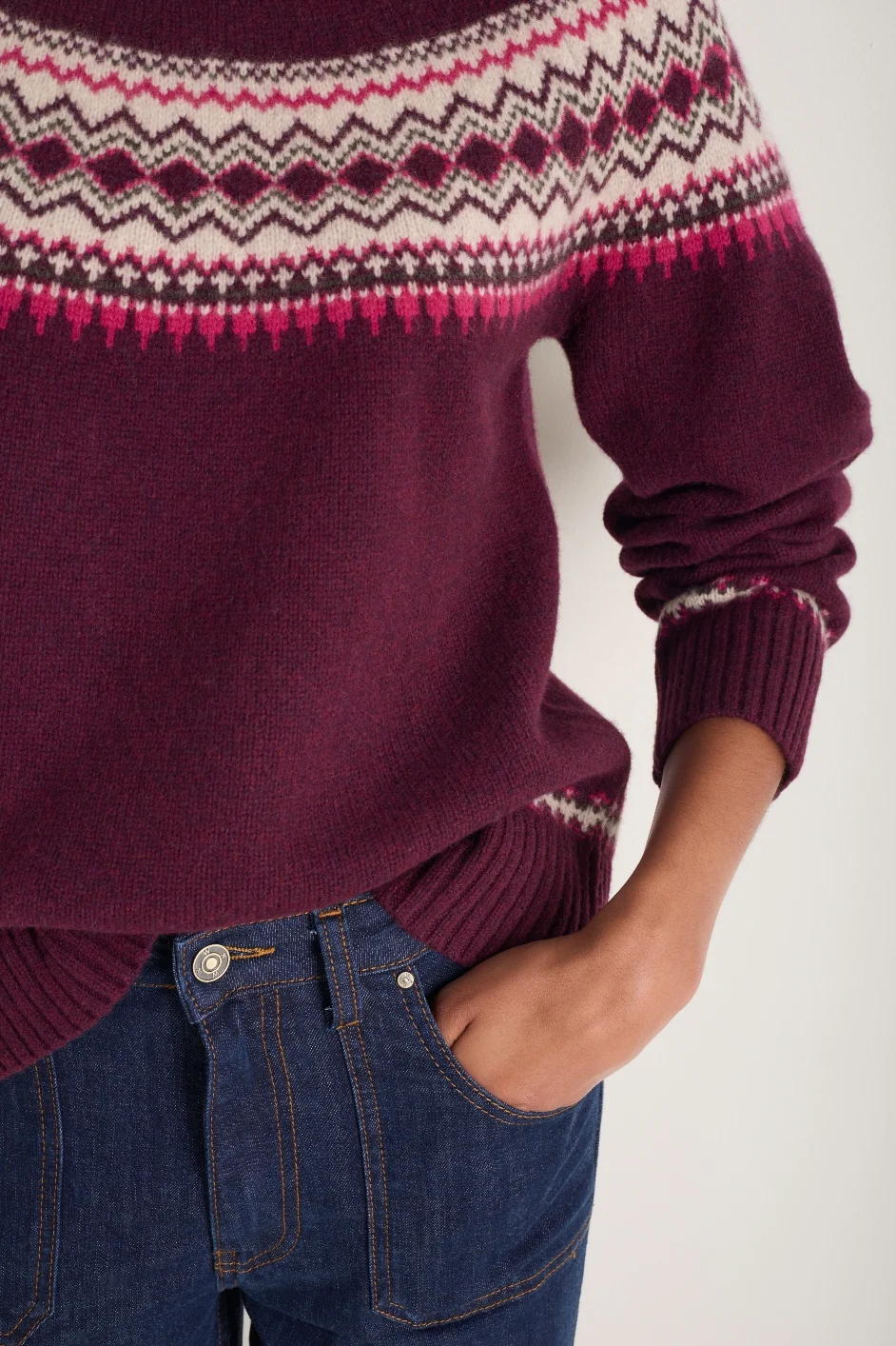 Iris Fairisle Jumper - Deep Fig - Image 2