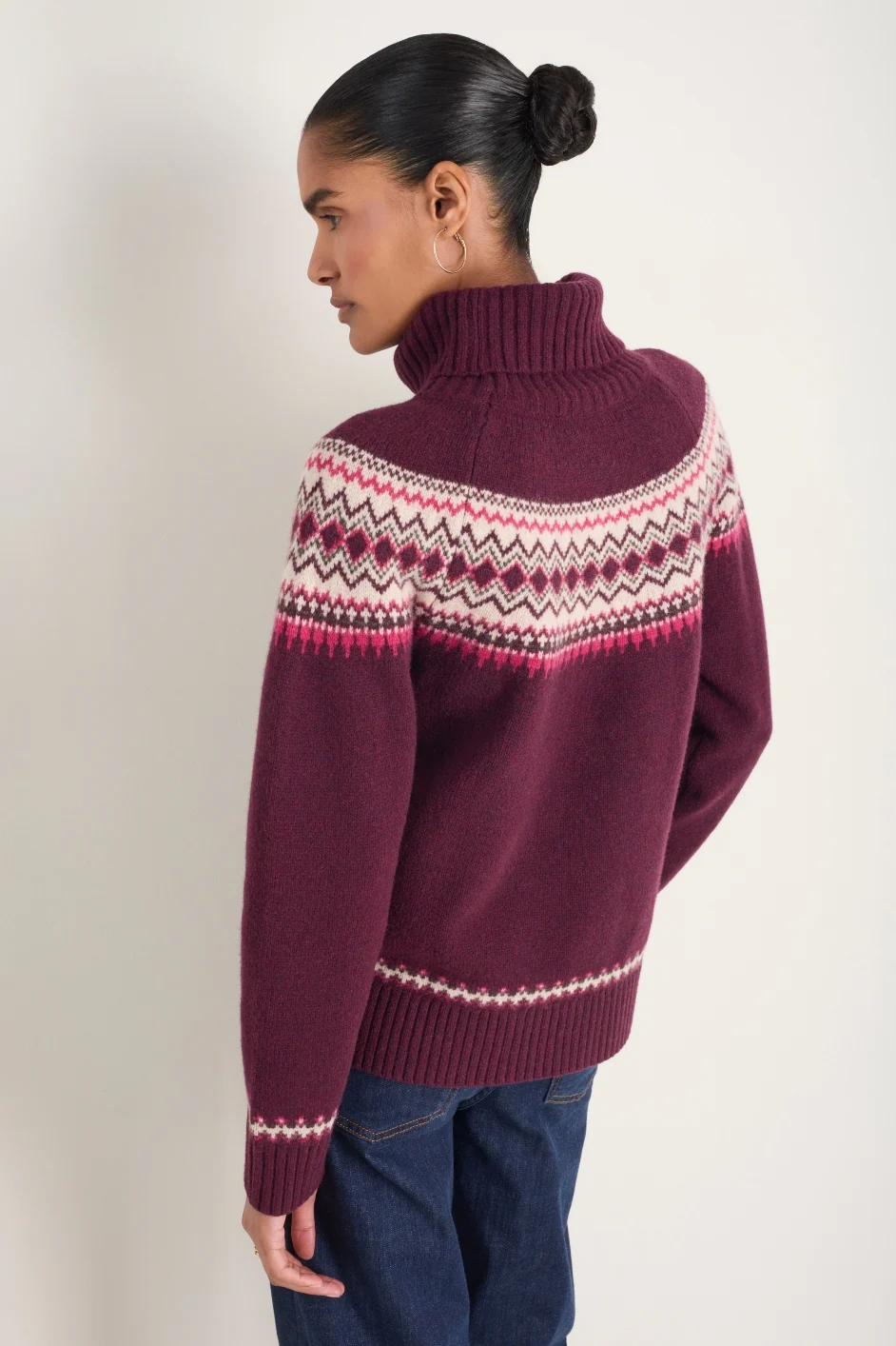 Iris Fairisle Jumper - Deep Fig - Image 3