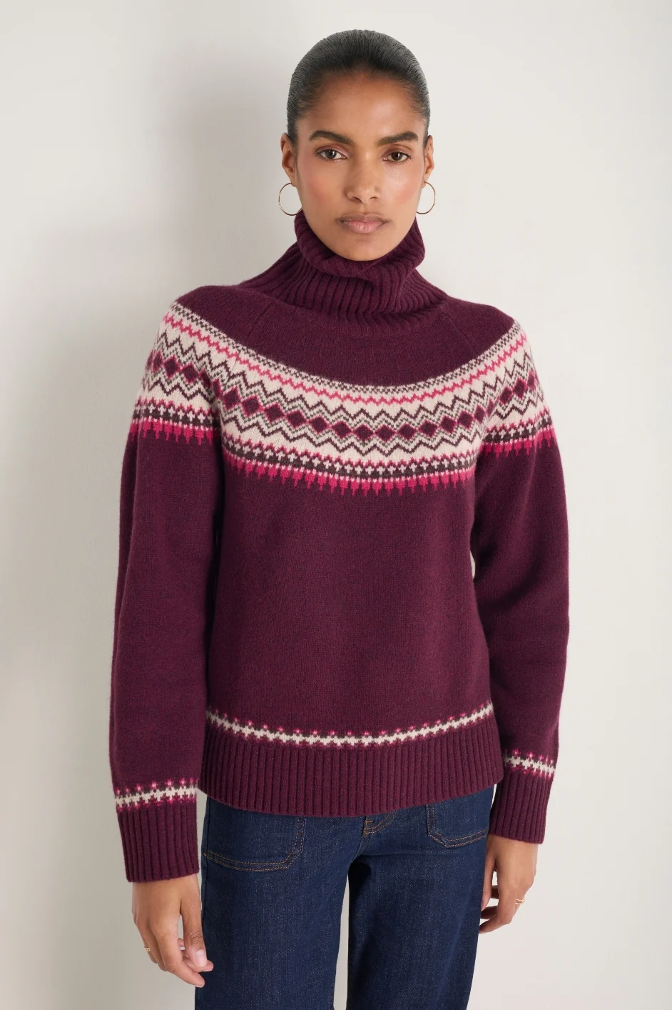 Iris Fairisle Jumper - Deep Fig - Image 4