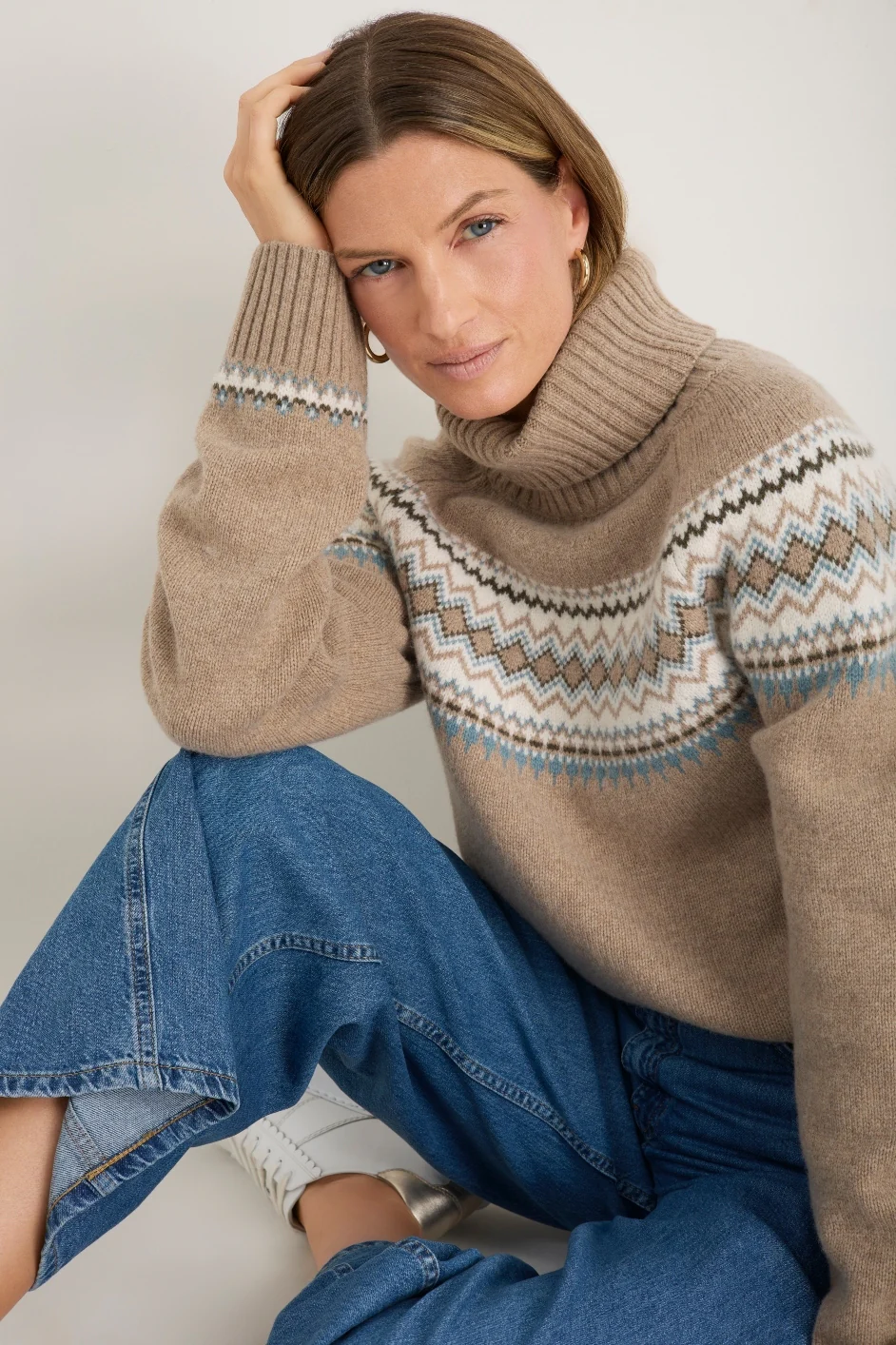 Iris Fairisle Jumper - Oat Melange