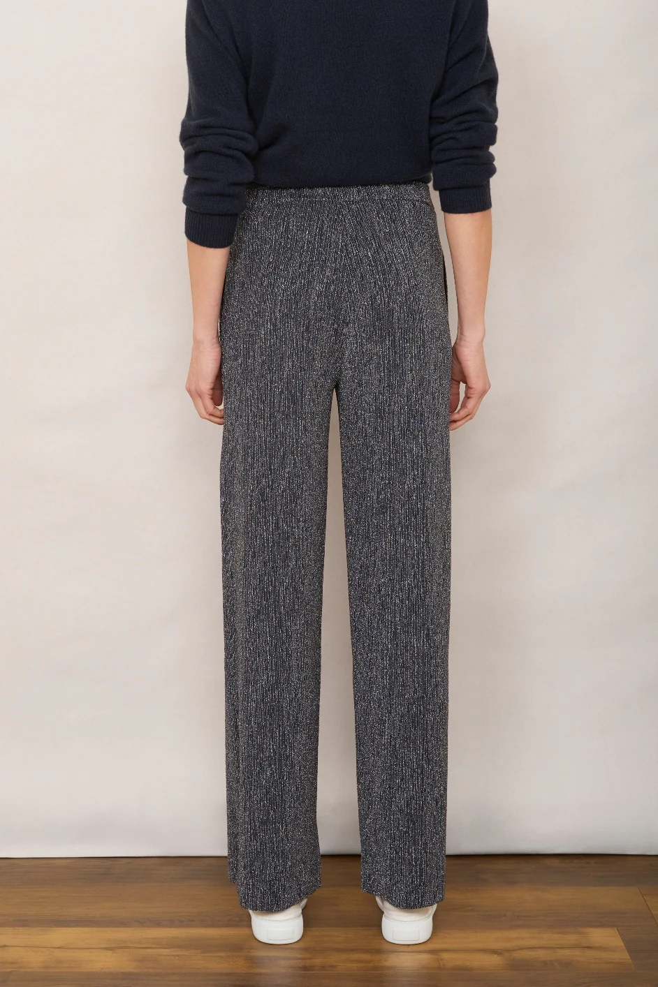 Isla Plisse Trouser - Midnight/Silver Sparkle - Image 4