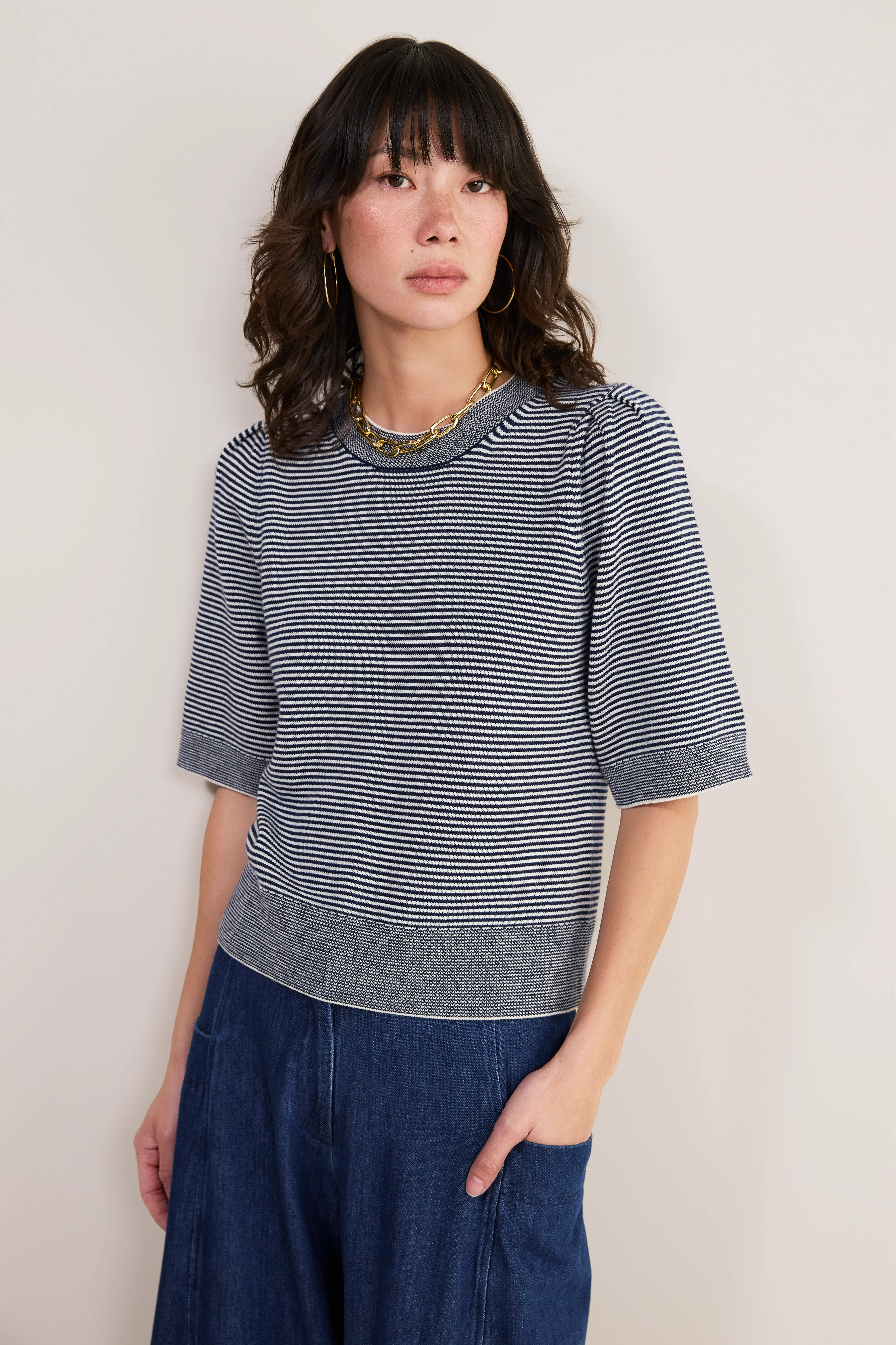 Ivy Jumper - Midnight/Ivory Micro Stripe - Image 3