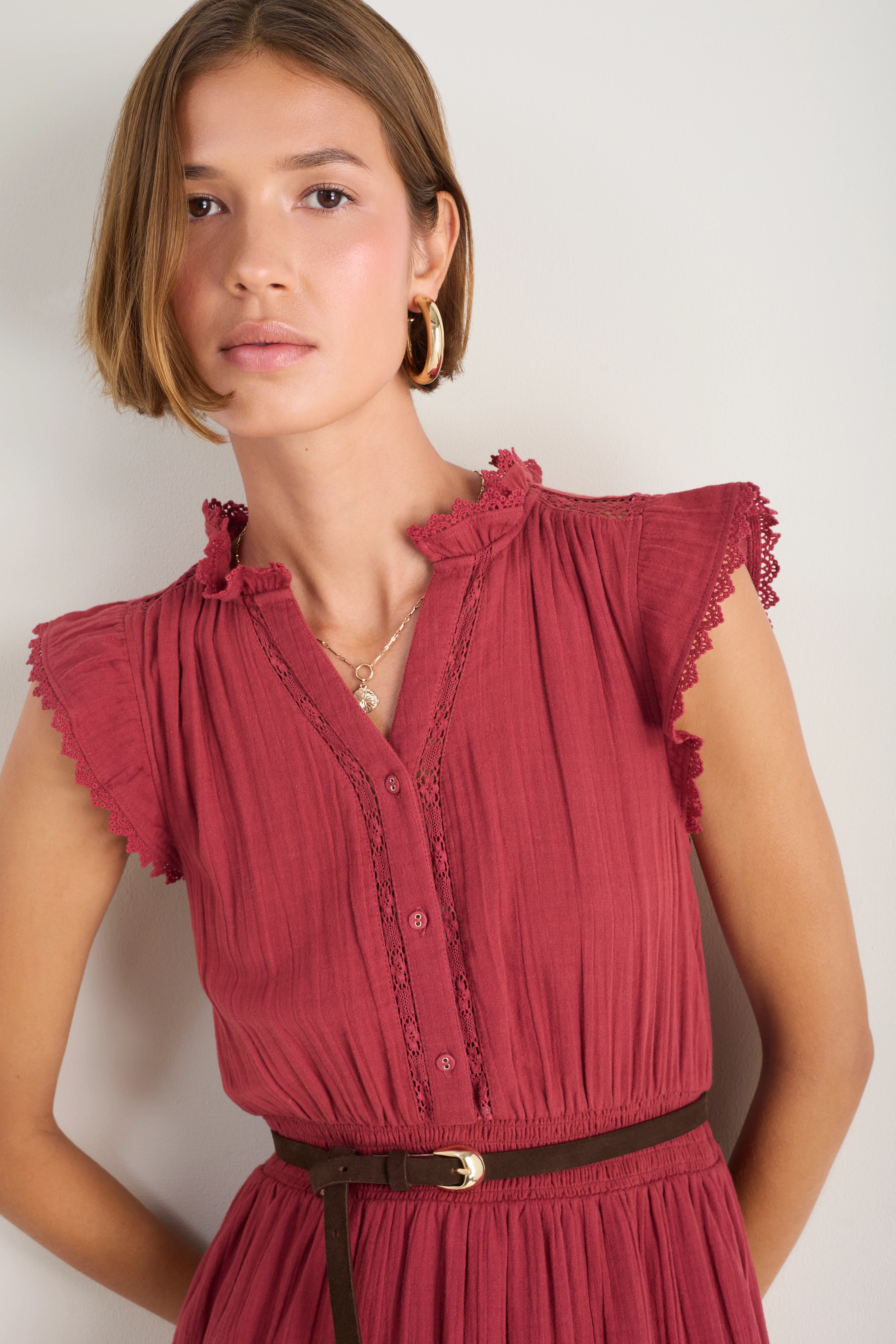 Jacinda Dress - Sangria Red - Image 4