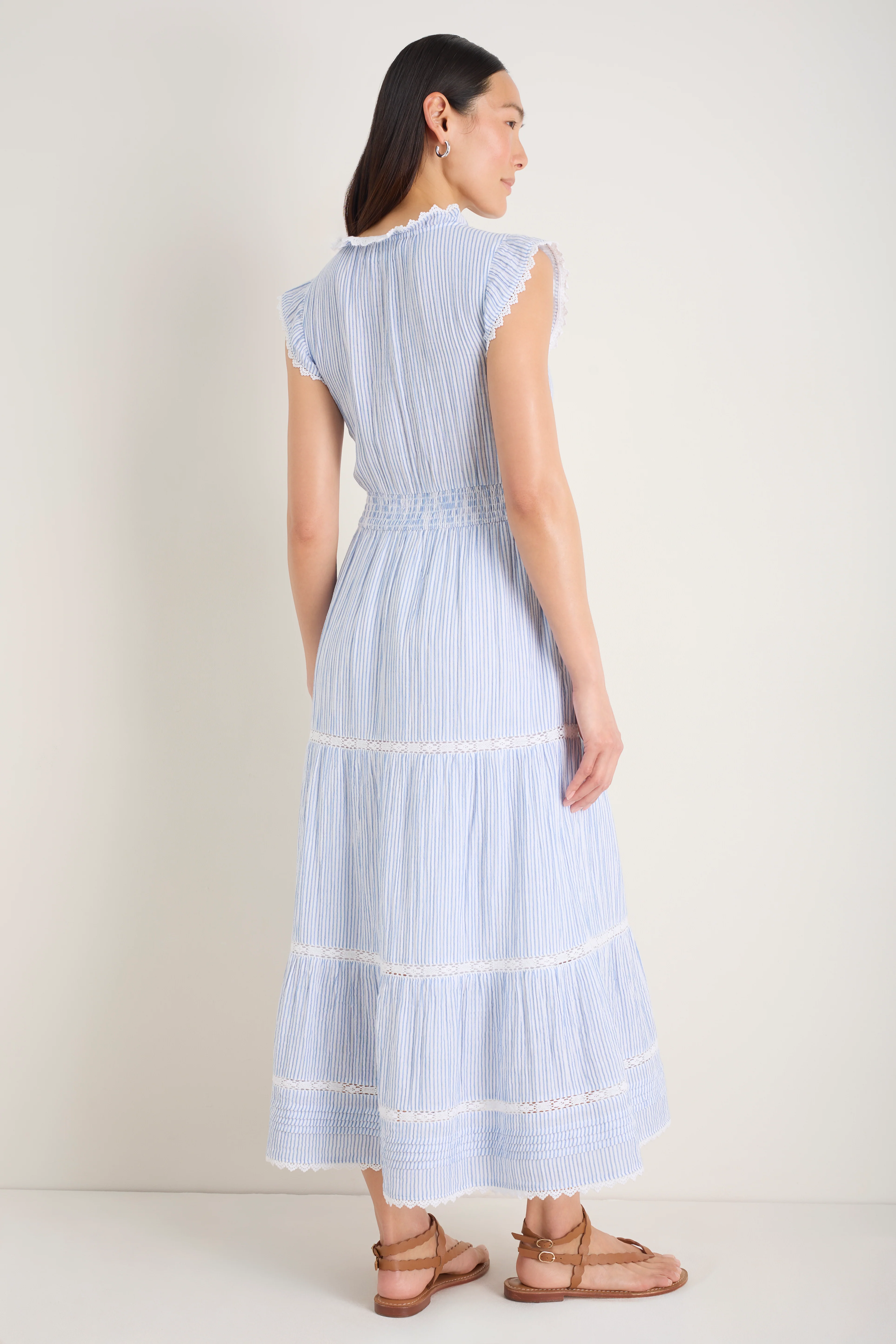 Jacinda Dress - Sky Blue/White Stripe - Image 4