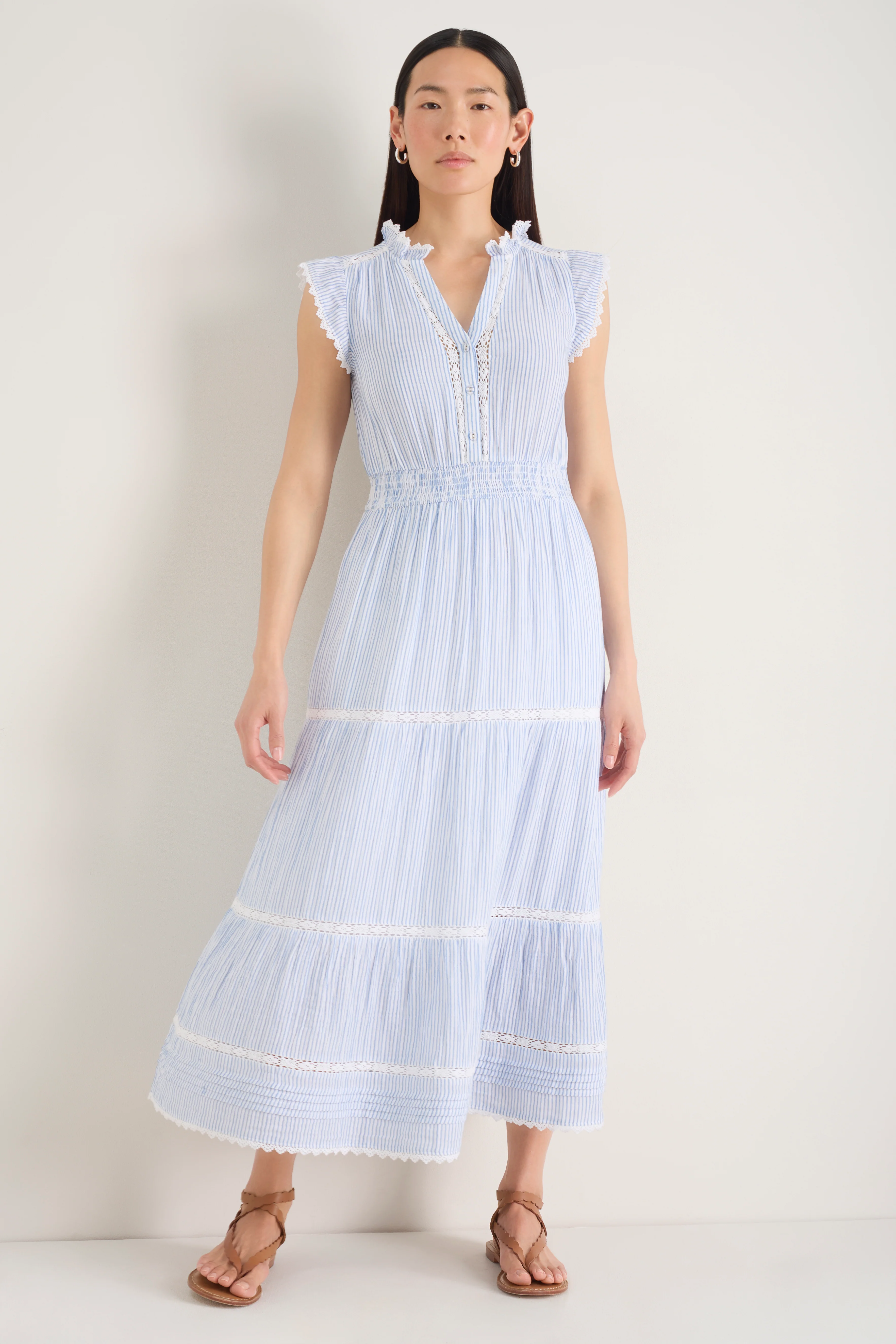 Jacinda Dress - Sky Blue/White Stripe - Image 5