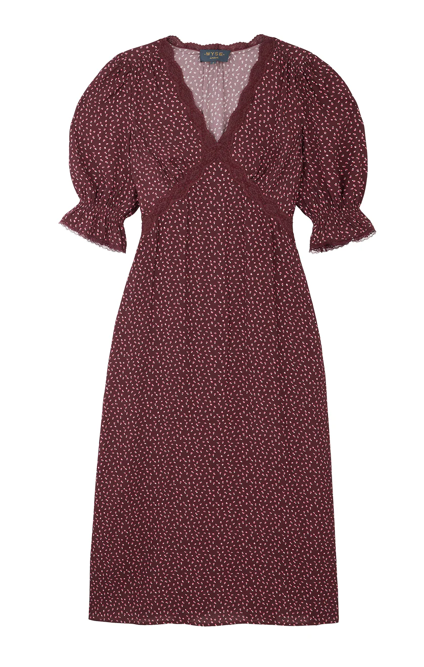 Jamie Dress - Merlot Seed Print - Image 5