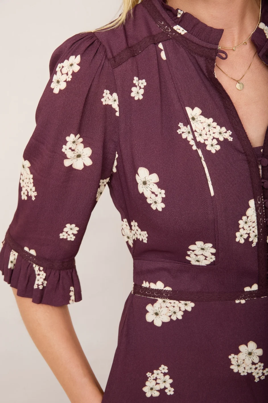 Jodi Dress - Deep Plum Floral - Image 3