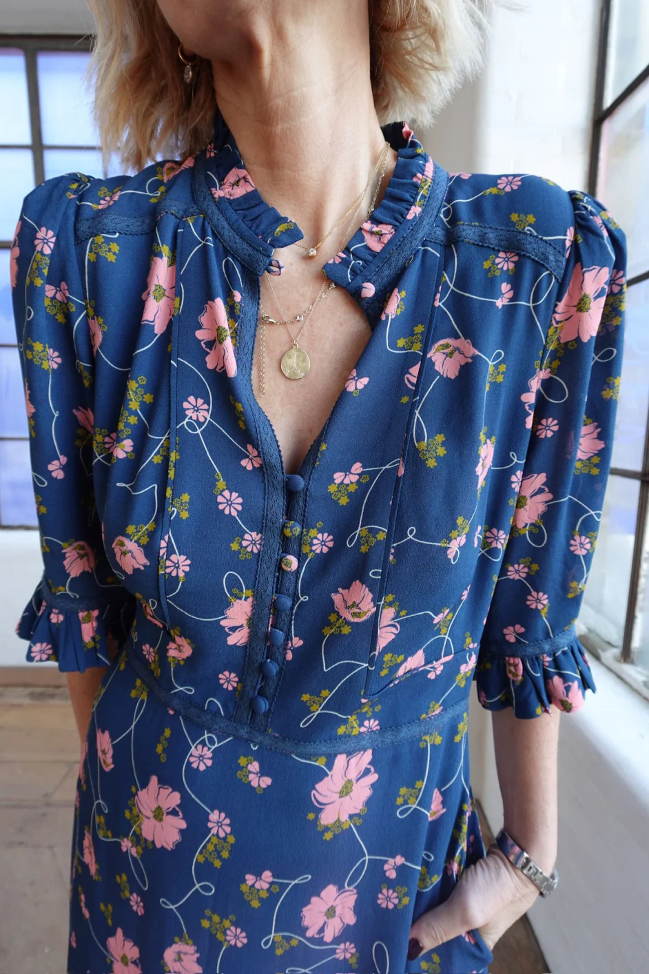 Jodi Dress - Navy Floral - Image 9