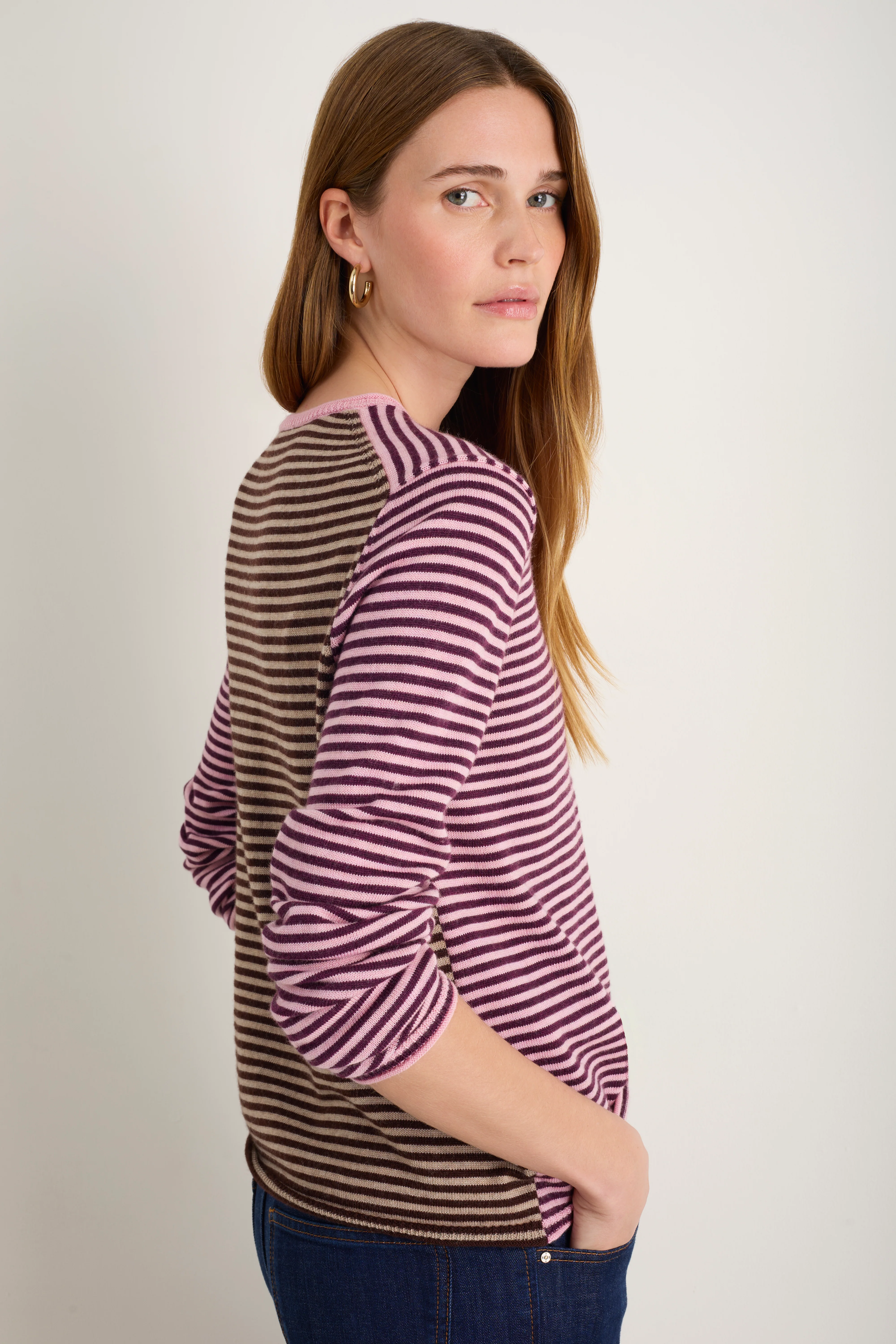 Josephine Merino Jumper - Multi Stripe - Image 2