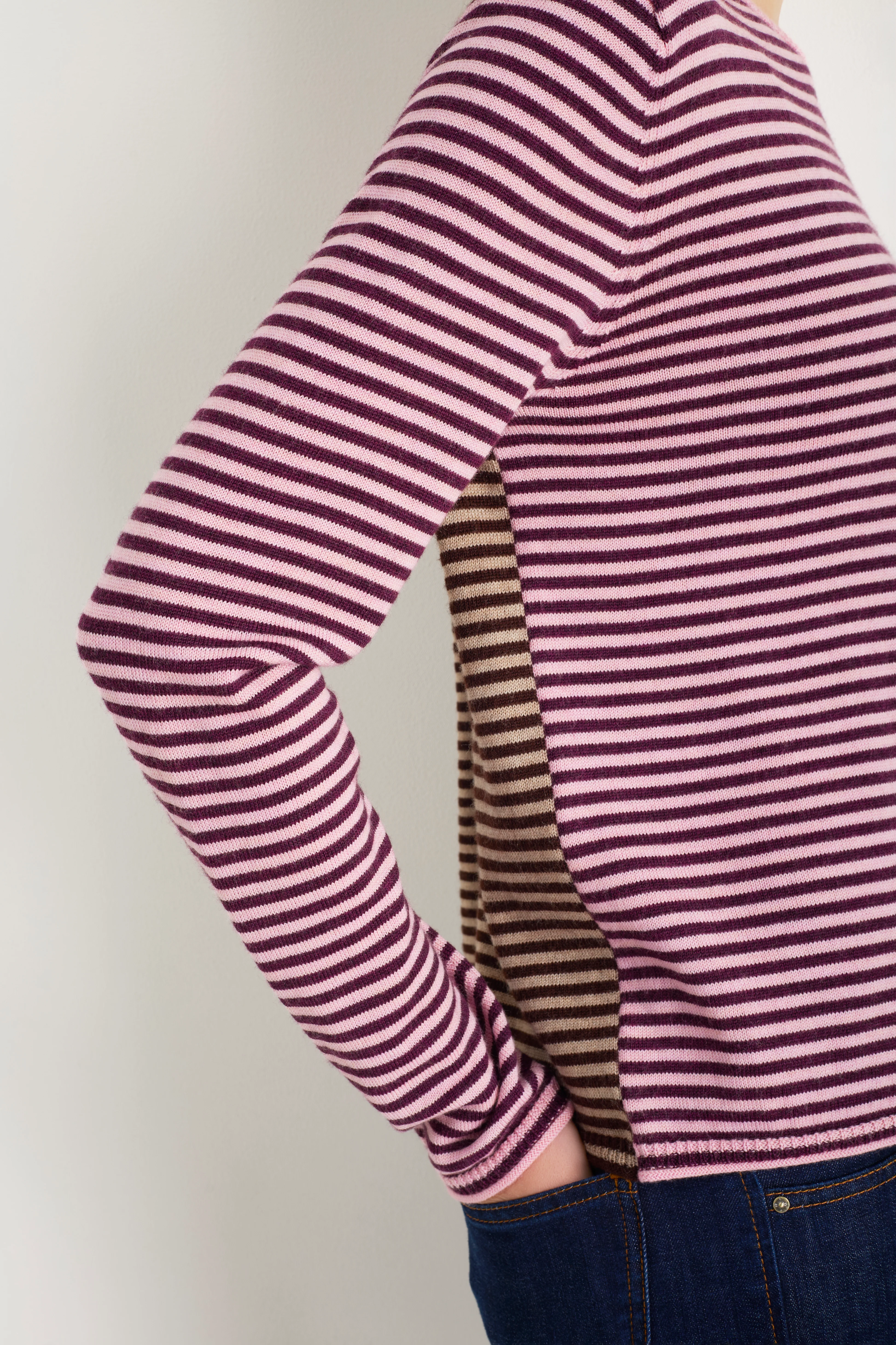 Josephine Merino Jumper - Multi Stripe - Image 3