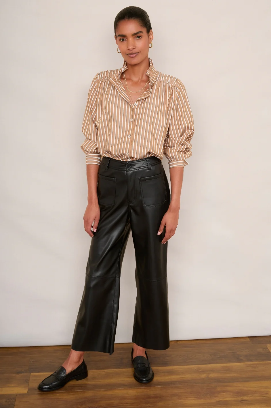 Jules Faux Leather Trousers - Black - Image 3