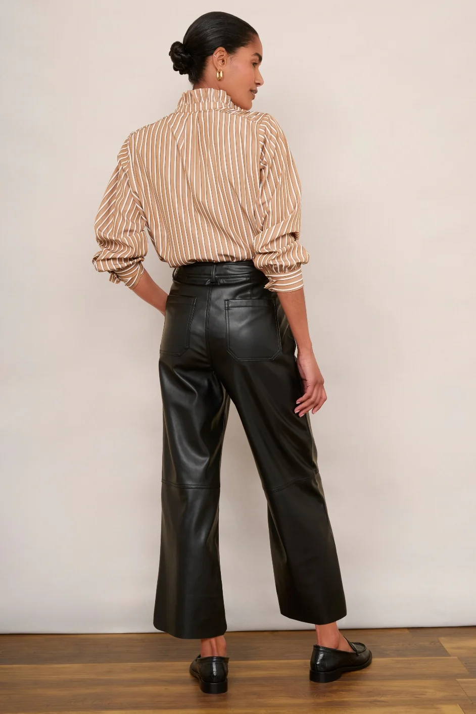 Jules Faux Leather Trousers - Black - Image 4