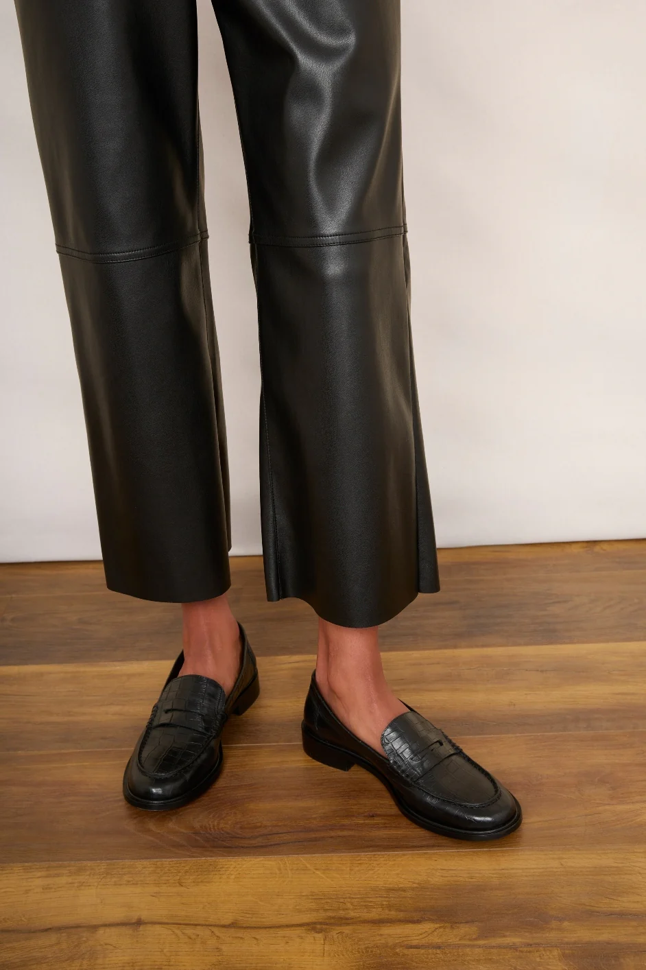 Jules Faux Leather Trousers - Black - Image 6