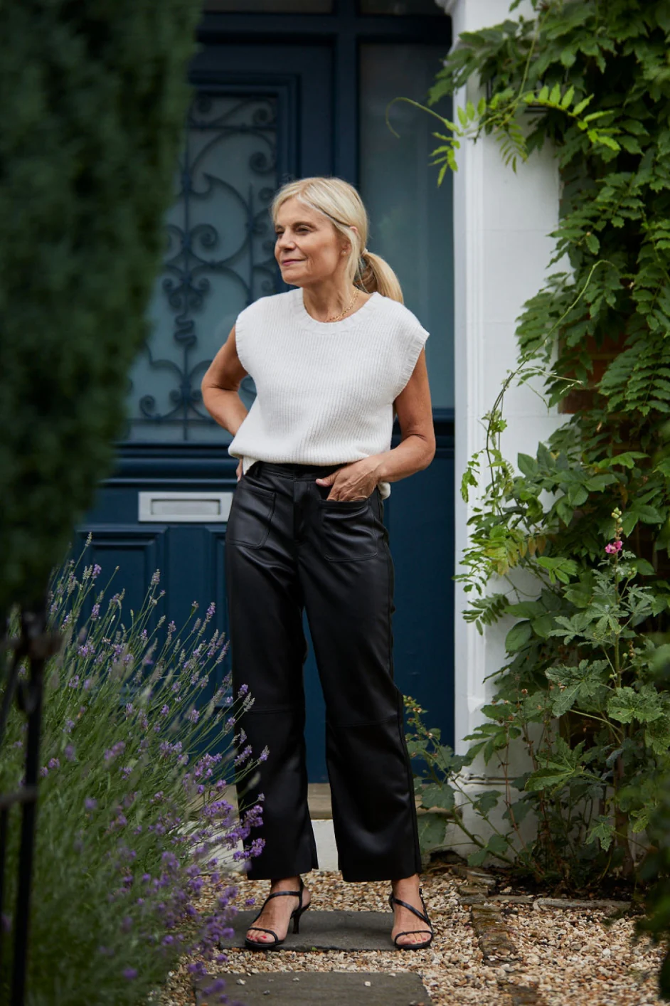 Jules Faux Leather Trousers - Black - Image 8