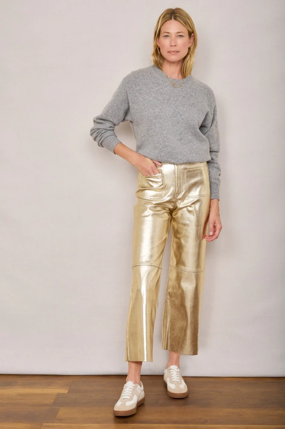 Jules Faux Leather Trousers - Gold