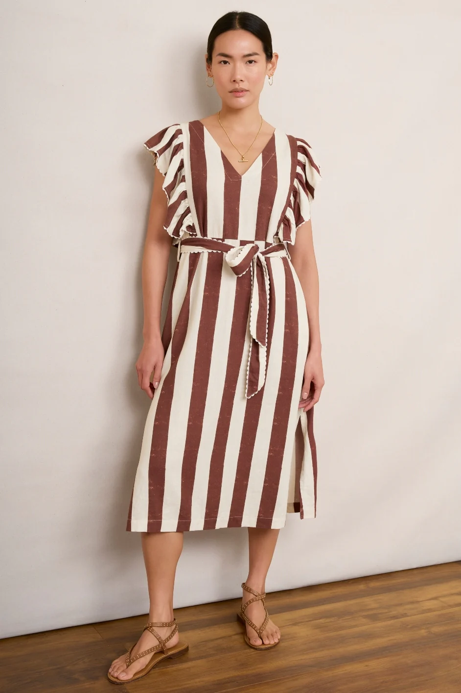 Juni Dress - Ecru/Brick - Image 3