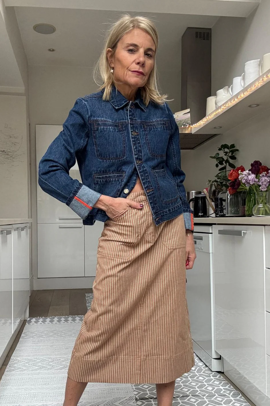 Karla Denim Jacket - Mid Wash - Image 8