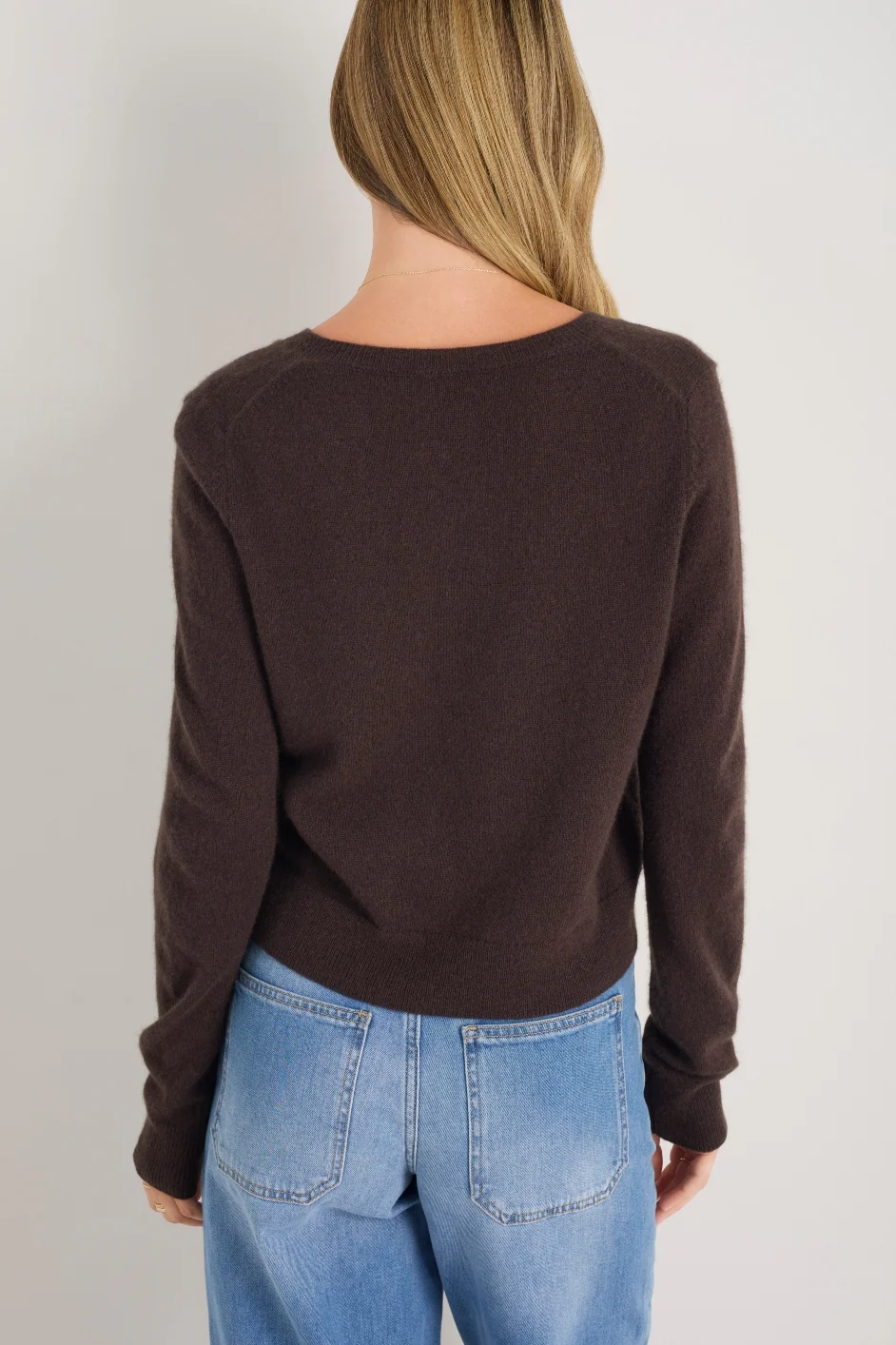 Katie Cashmere Cardigan - Cocoa - Image 5