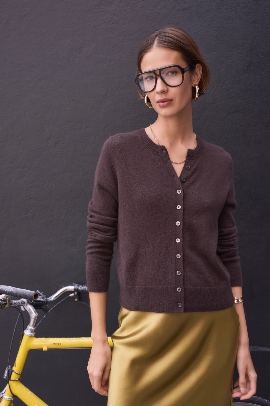 Katie Cashmere Cardigan - Cocoa - Image 6