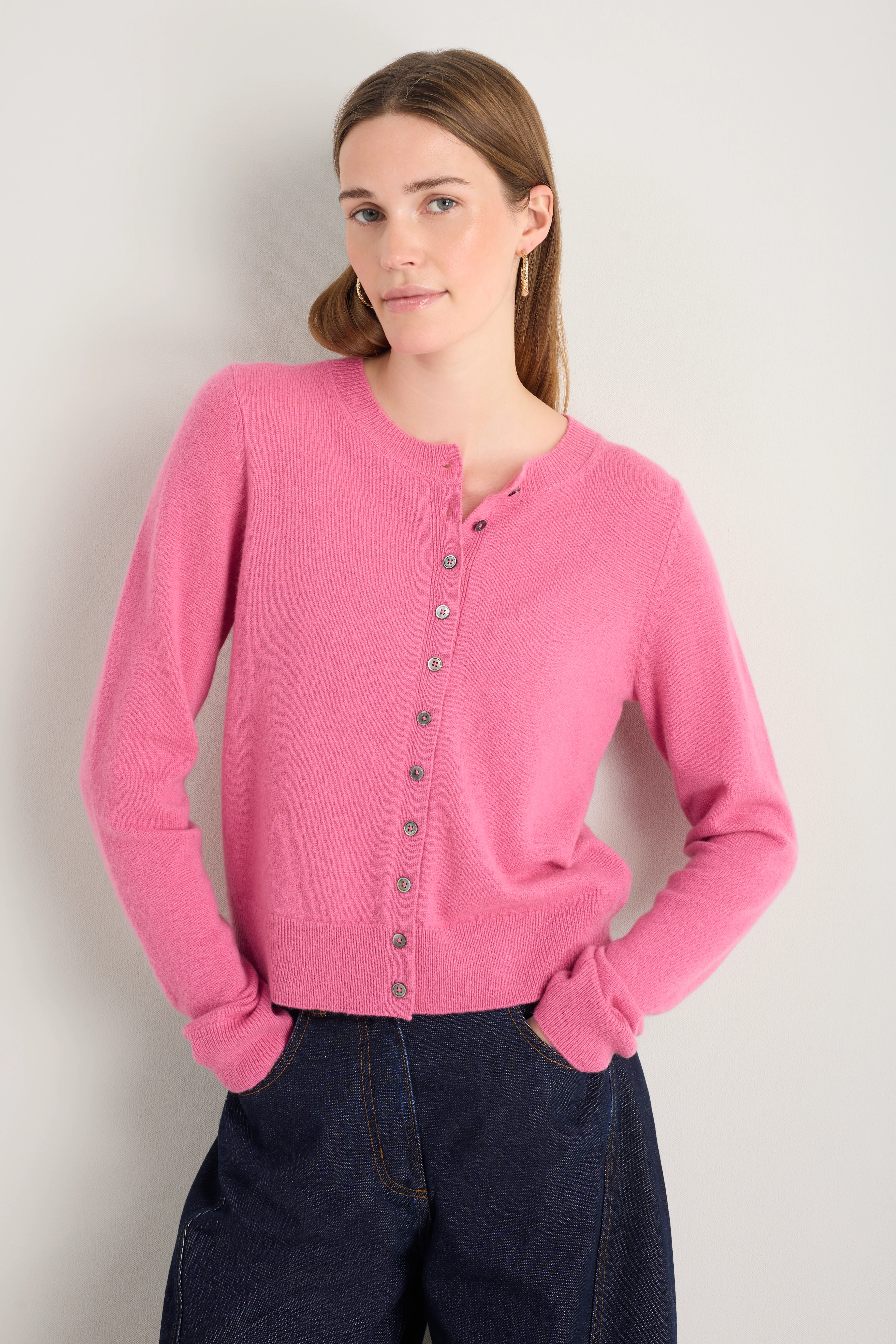 Katie Cashmere Cardigan - Pink - Image 2