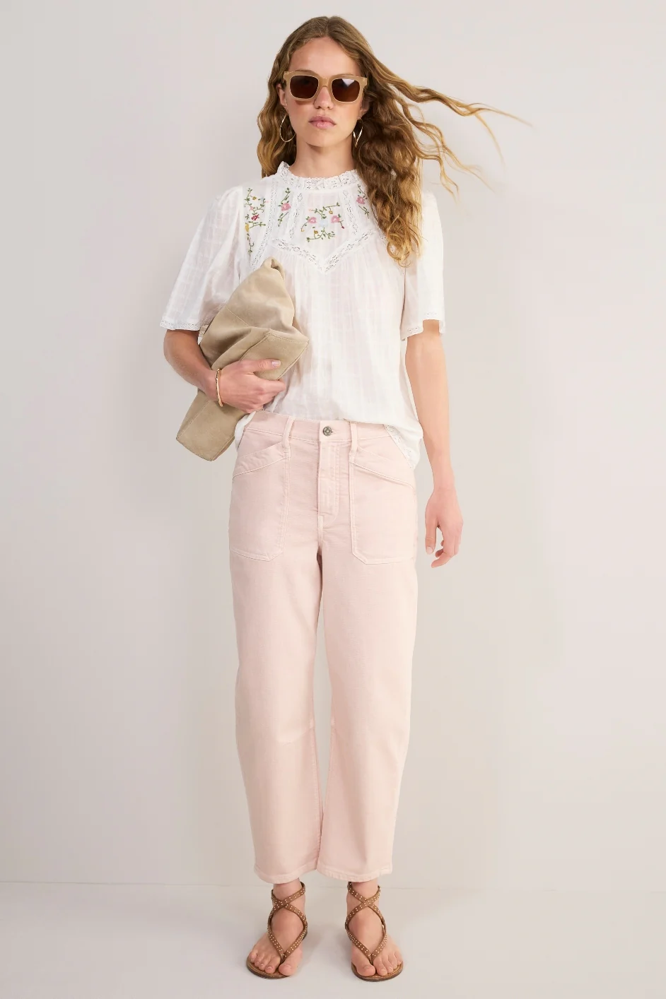 Kaya Cargo Barrel Jean - Dusky Pink - Image 4