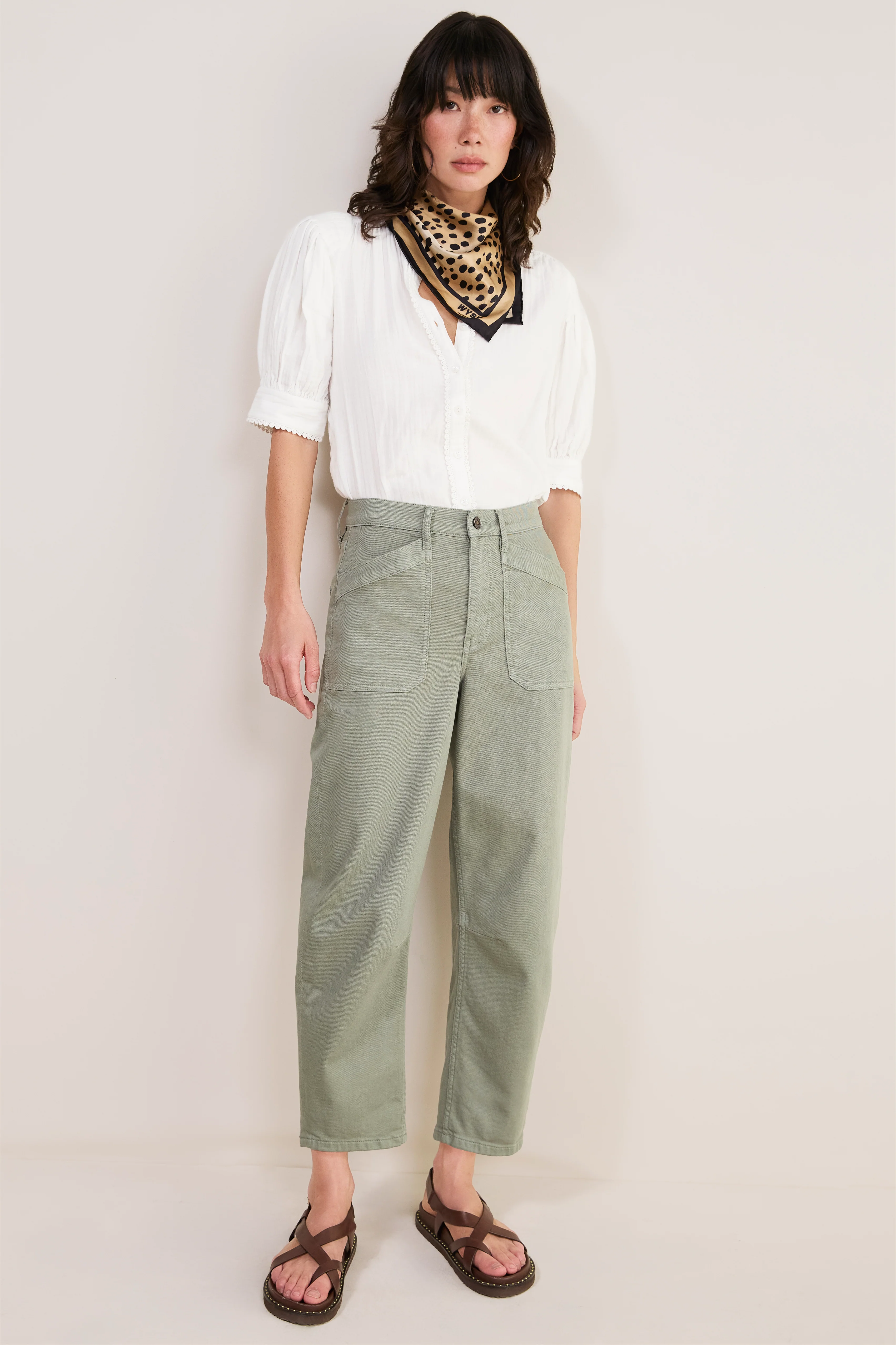 Kaya Cargo Barrel Jean - Sage Green - Image 3