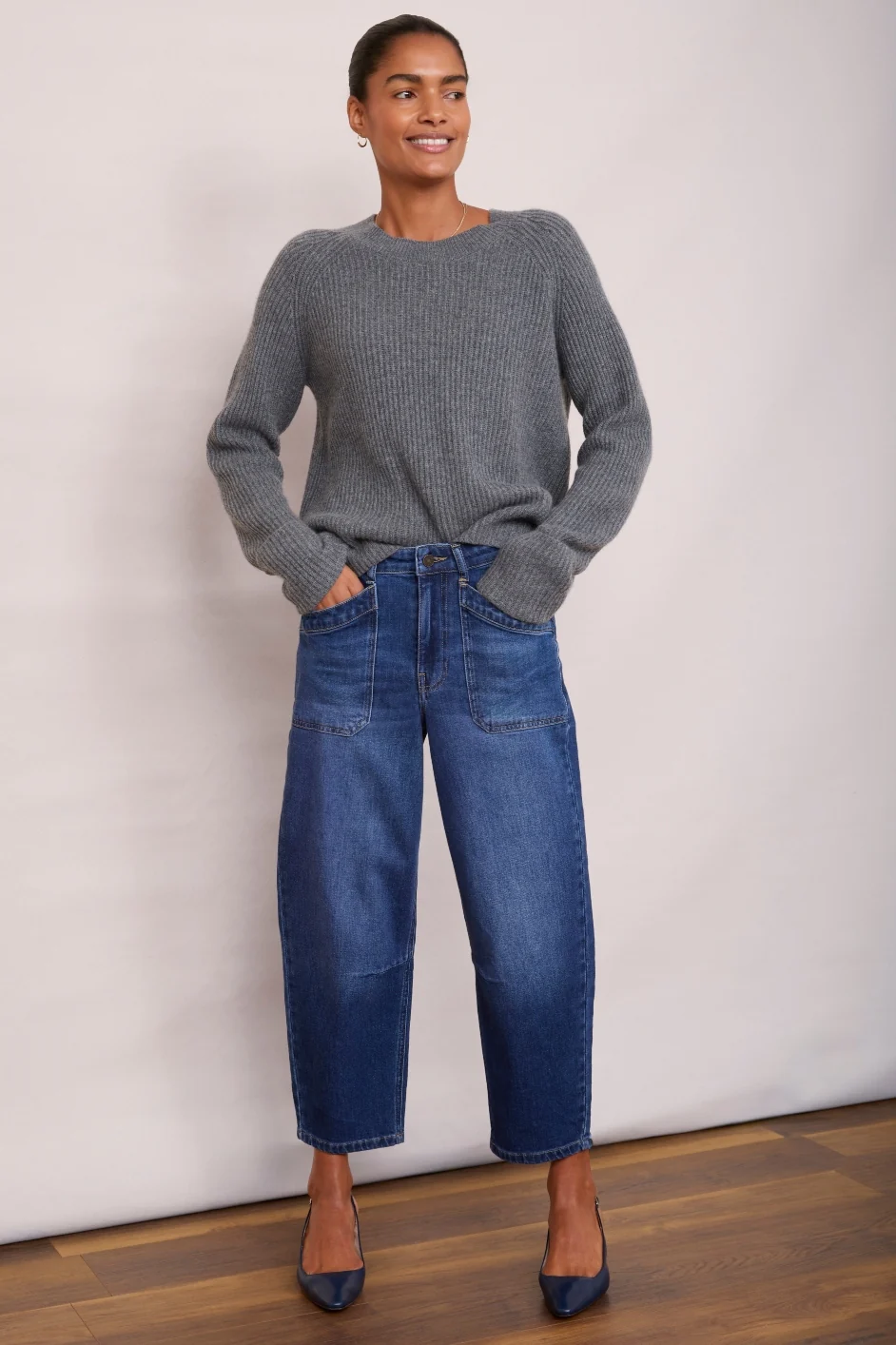 Kaya Cargo Barrel Jean - Mid Wash - Image 5