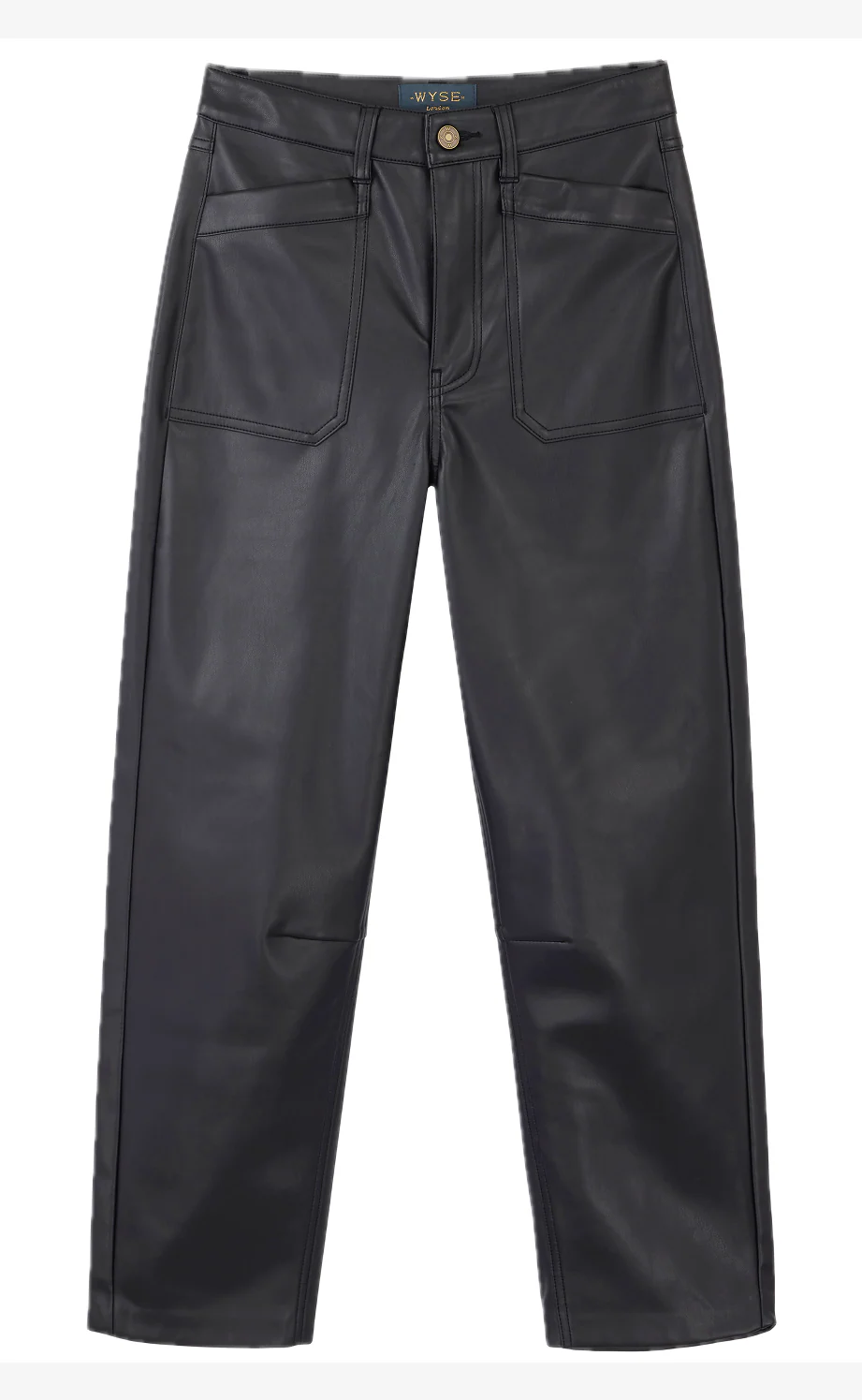 Kaya Cargo Barrel Faux Leather Trouser - Black - Image 6