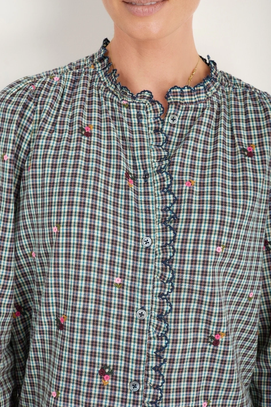 Keely Shirt - Check Embroidered - Image 2