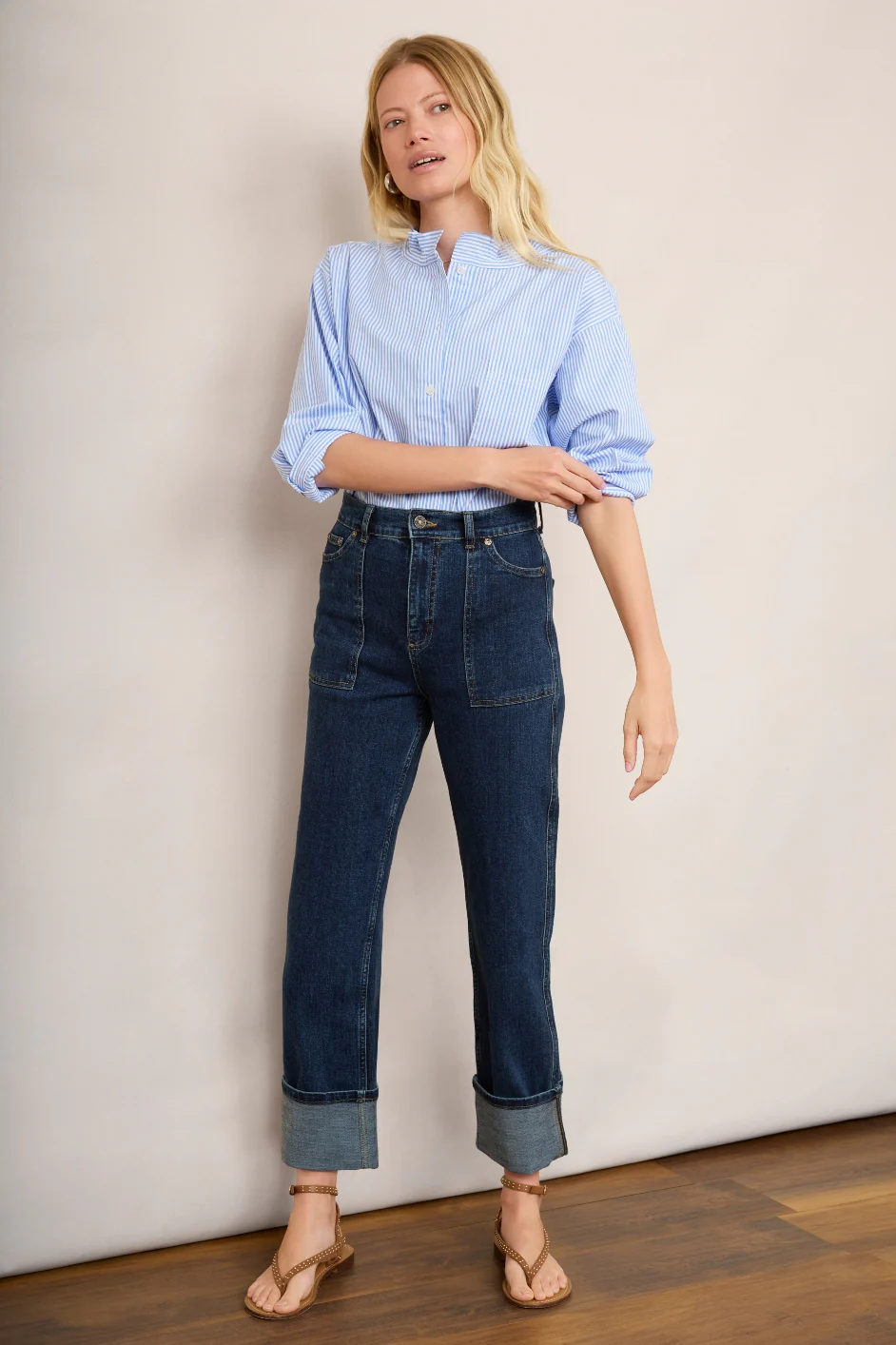 Kelsey Turn Back Jean - Dark Blue - Image 6