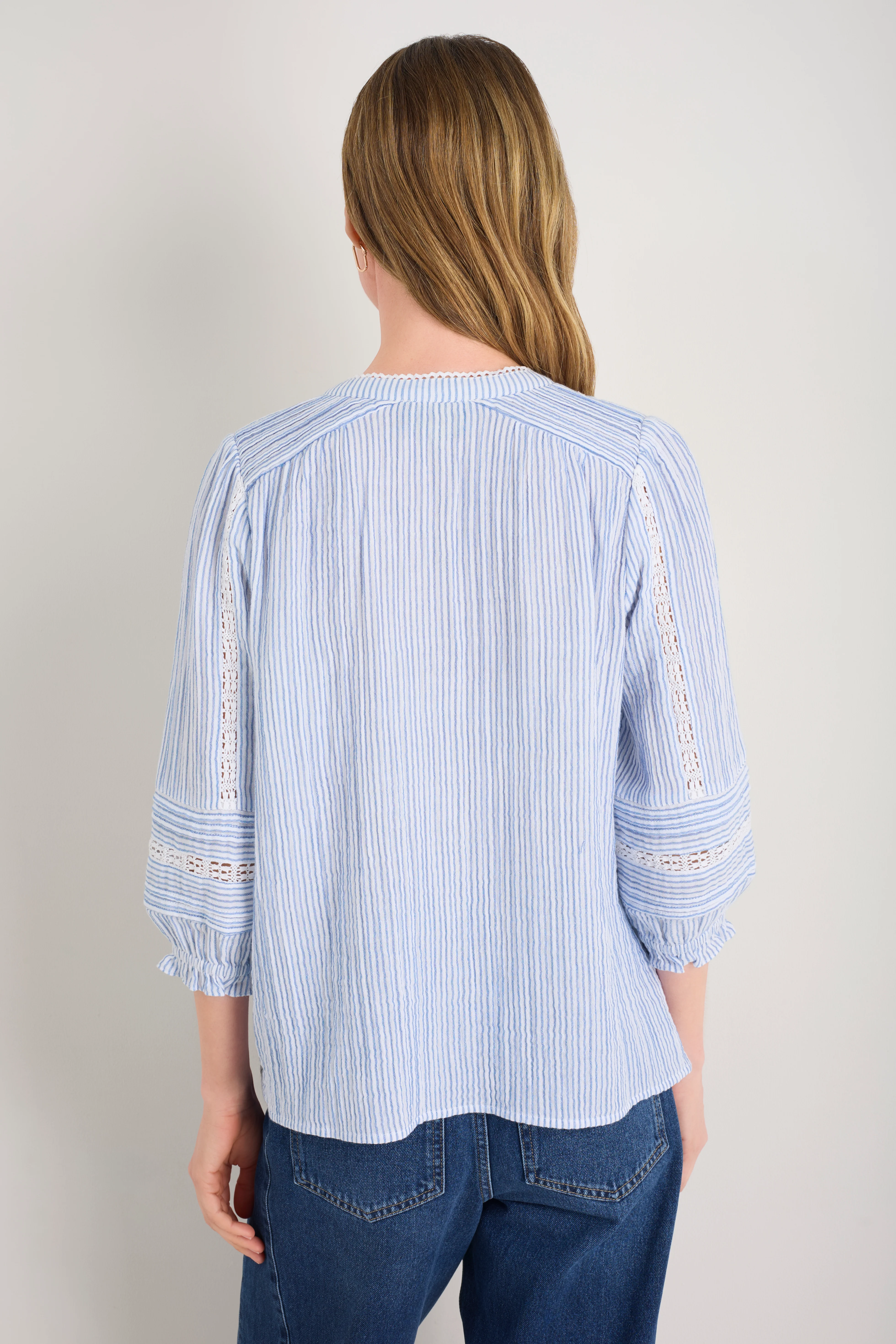 Kiki Blouse - Sky Blue/White Stripe - Image 8