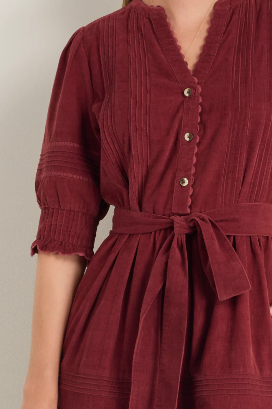 Klara Cord Dress - Merlot - Image 2