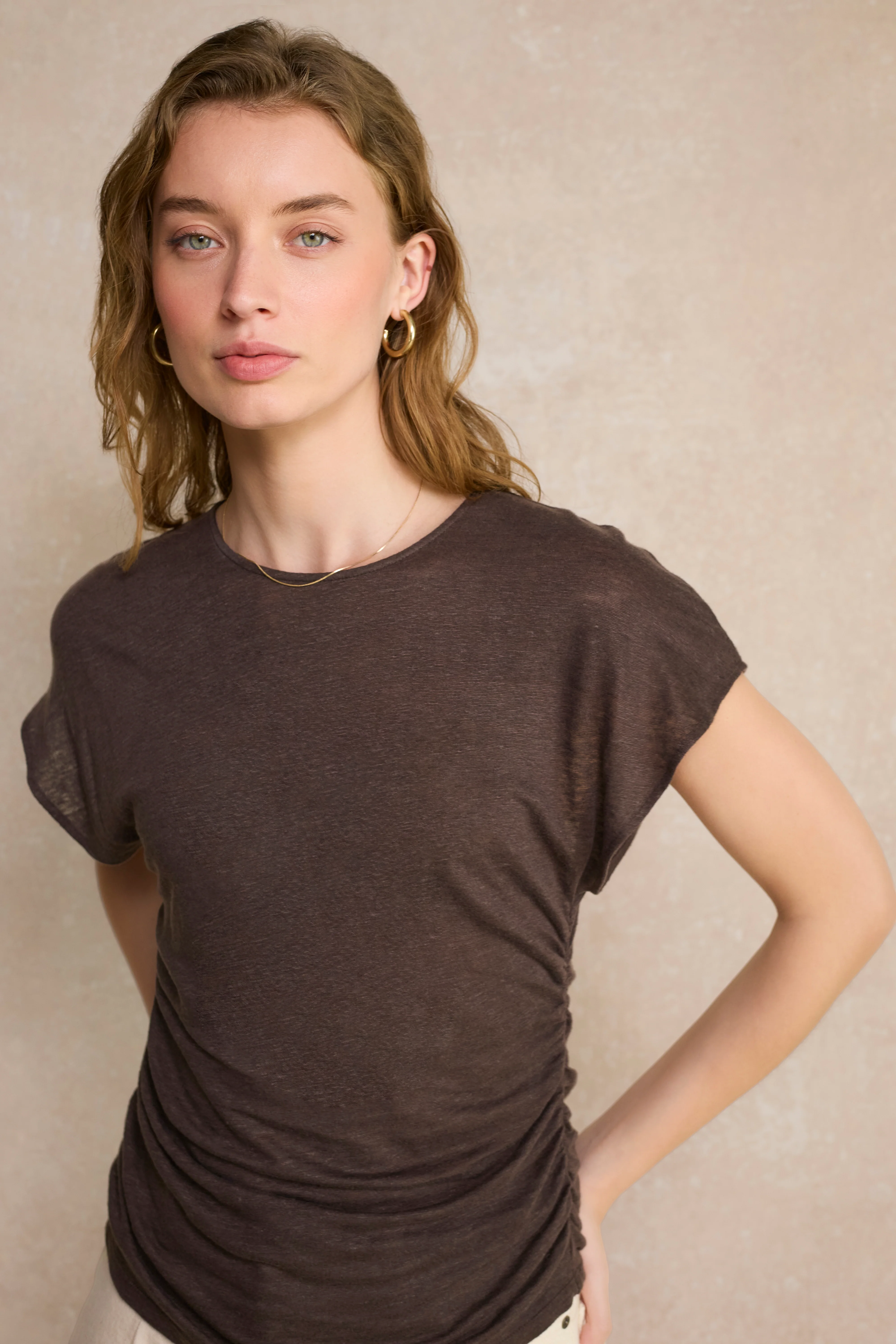 Lana Linen Top - Cocoa - Image 2