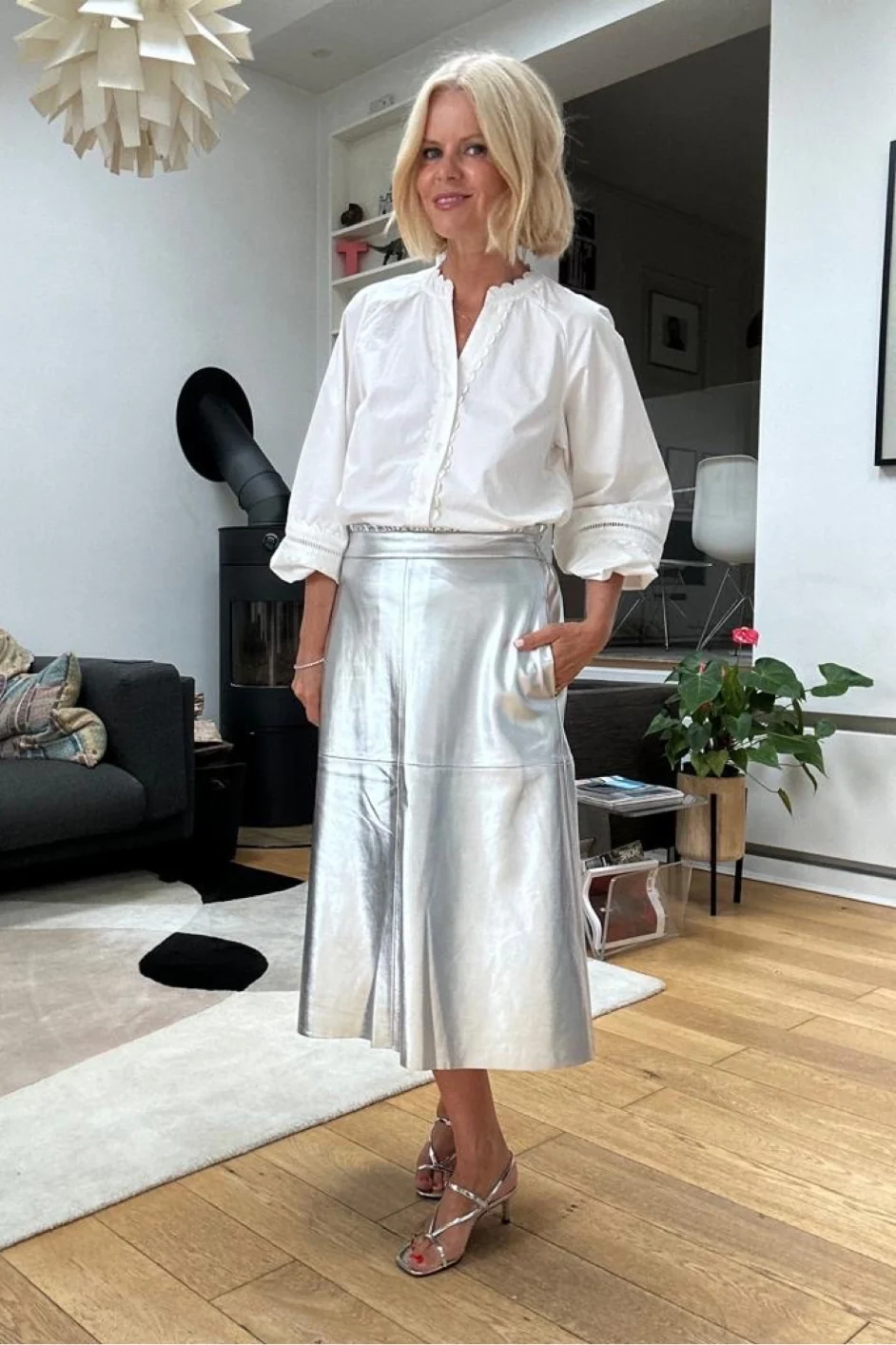 Lateisha Faux Leather Skirt - Silver - Image 7