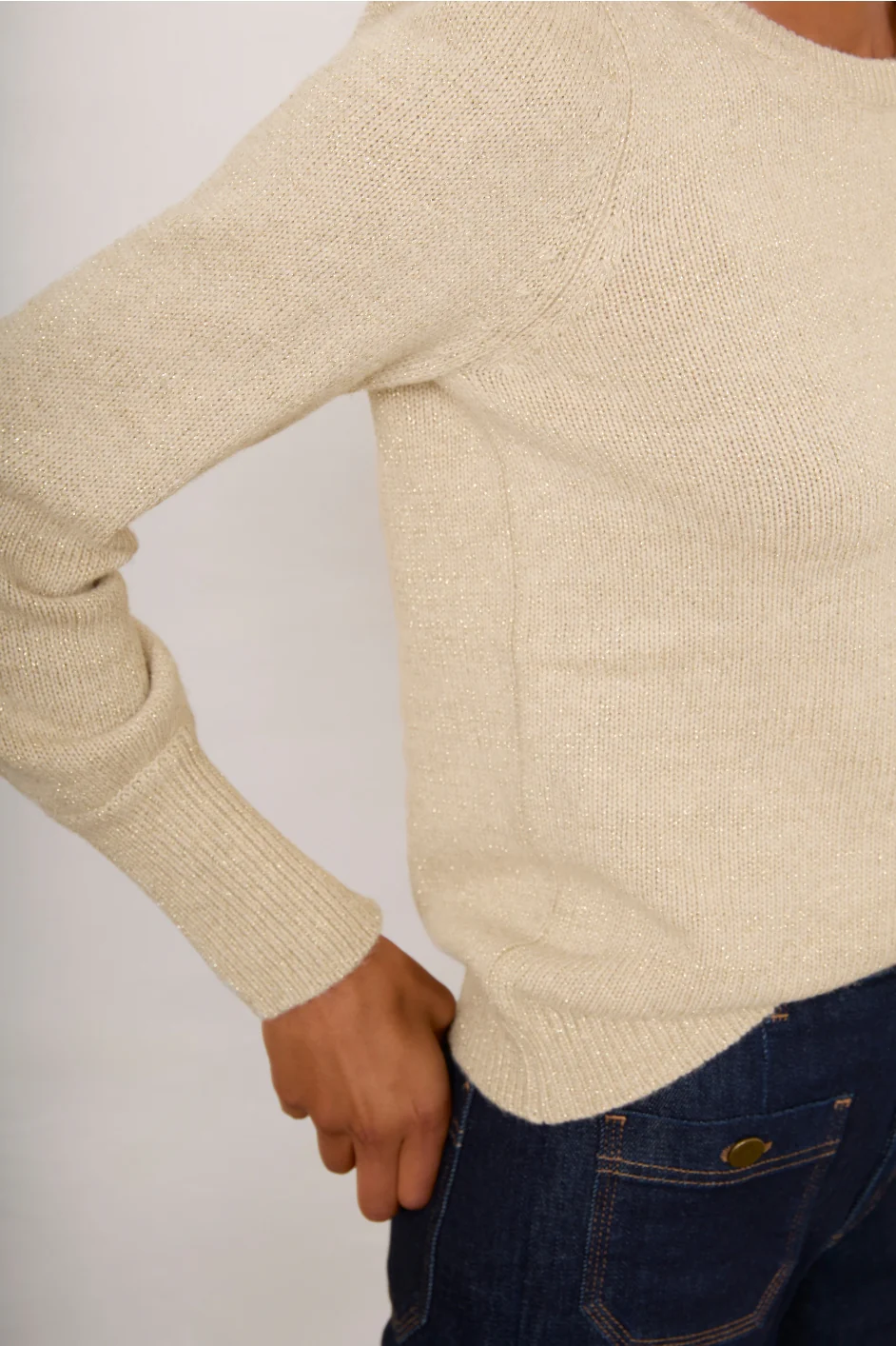 Laureen Sparkle Jumper - Champagne - Image 2
