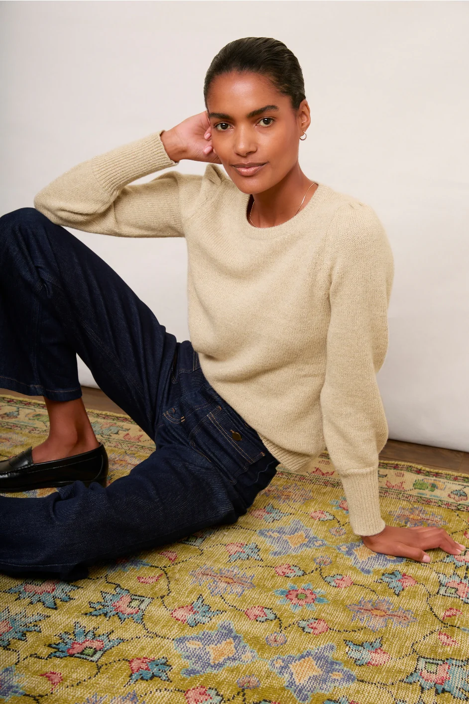 Laureen Sparkle Jumper - Champagne - Image 3