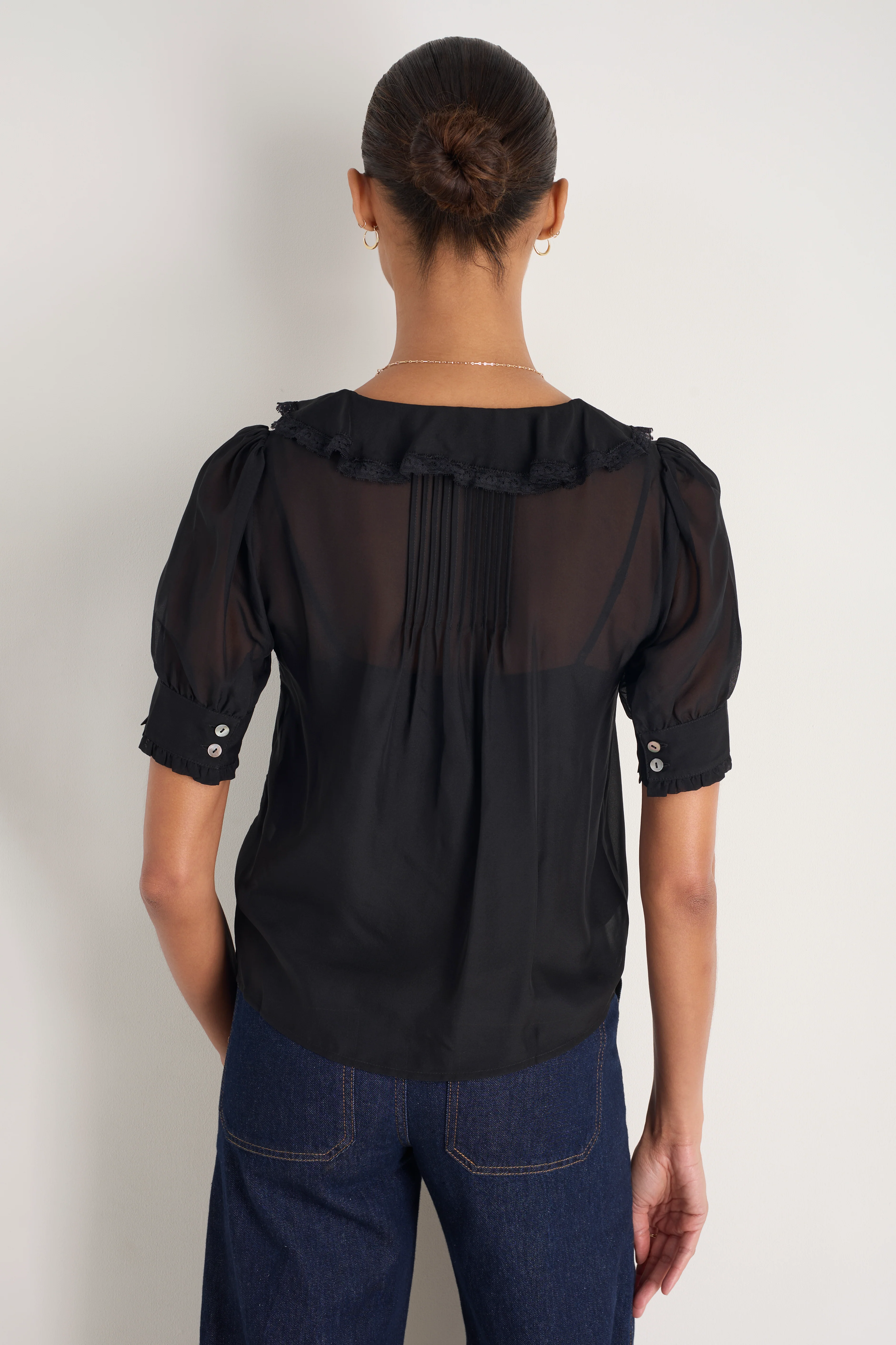 Laurent Silk Blouse - Black - Image 5