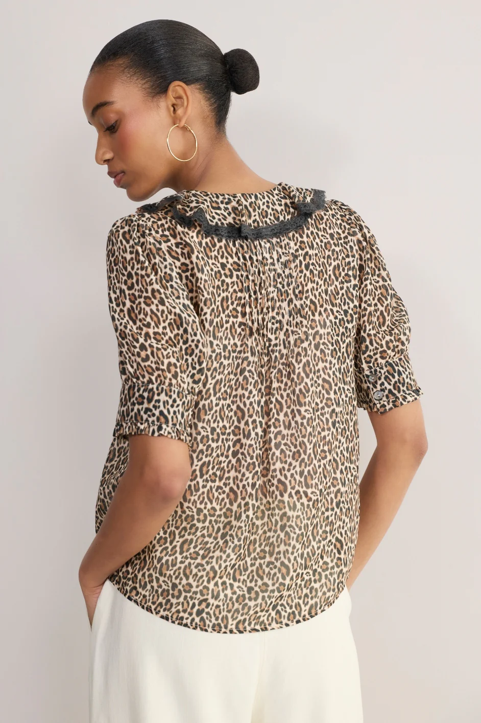 Laurent Silk Blouse - Leopard - Image 5