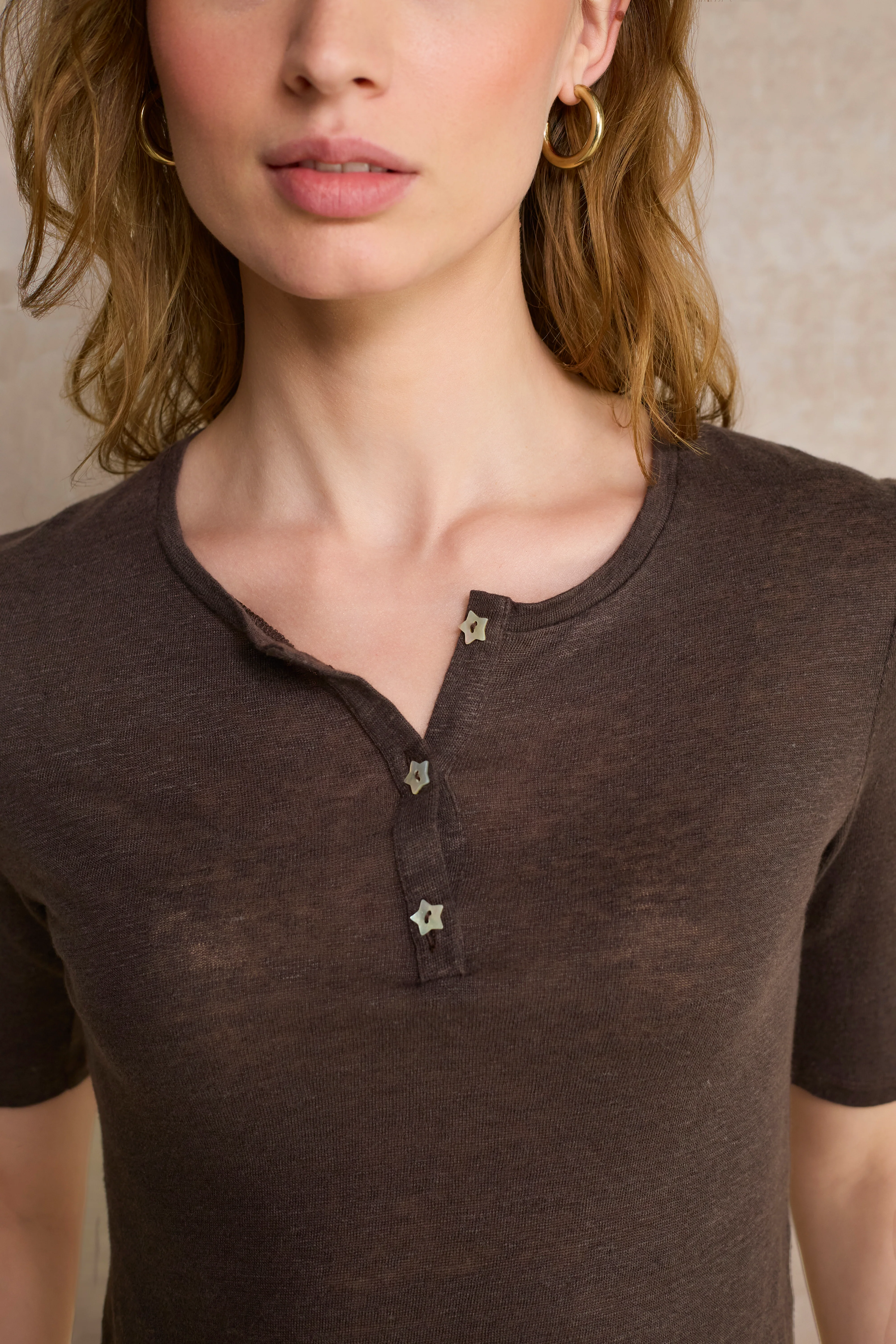 Layla Linen Top - Cocoa - Image 3