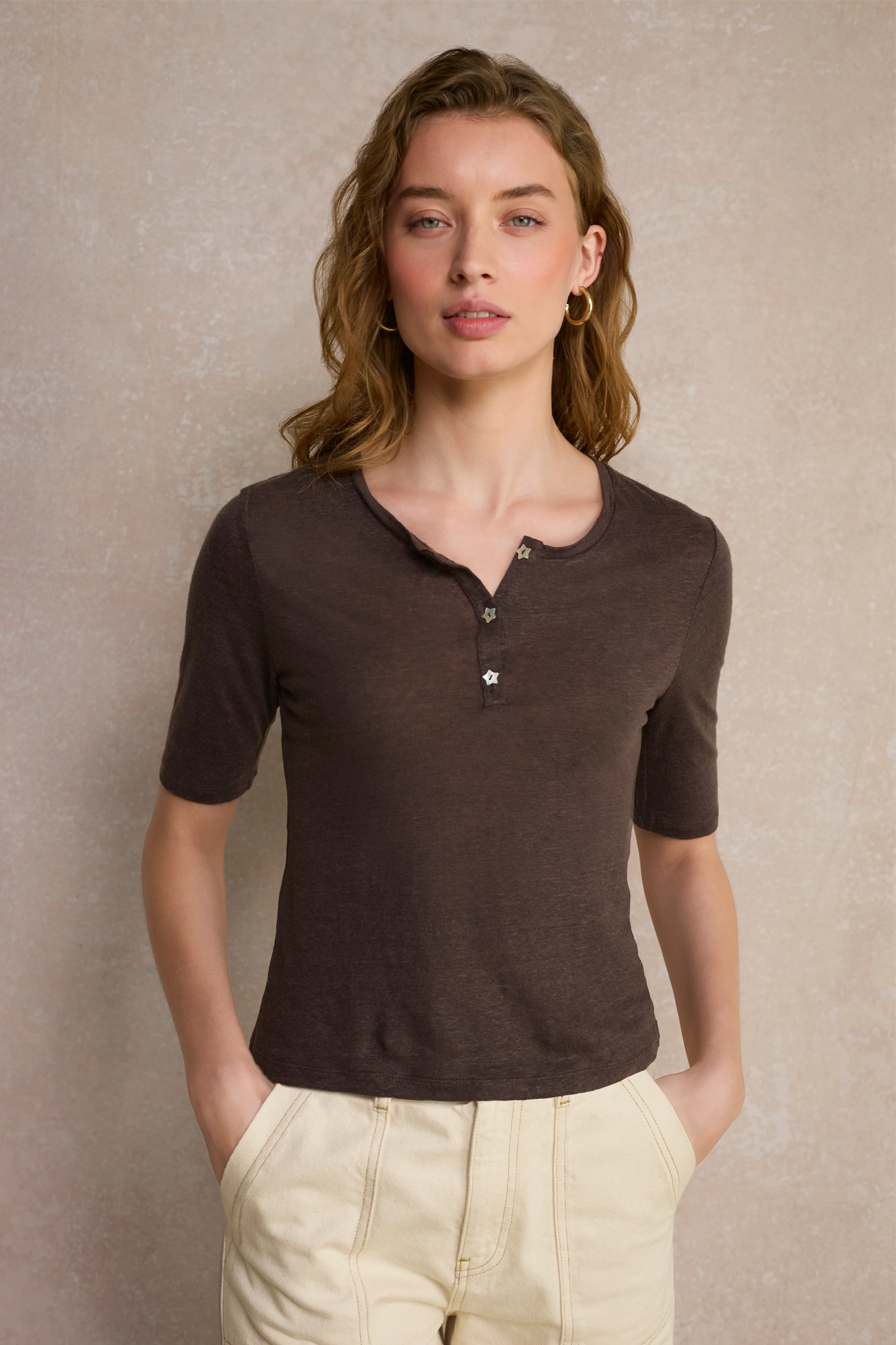 Layla Linen Top - Cocoa - Image 5