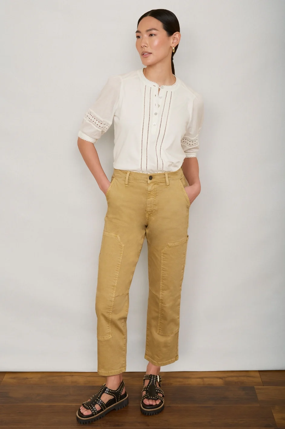 Leonie Straight Leg Jean - Sand