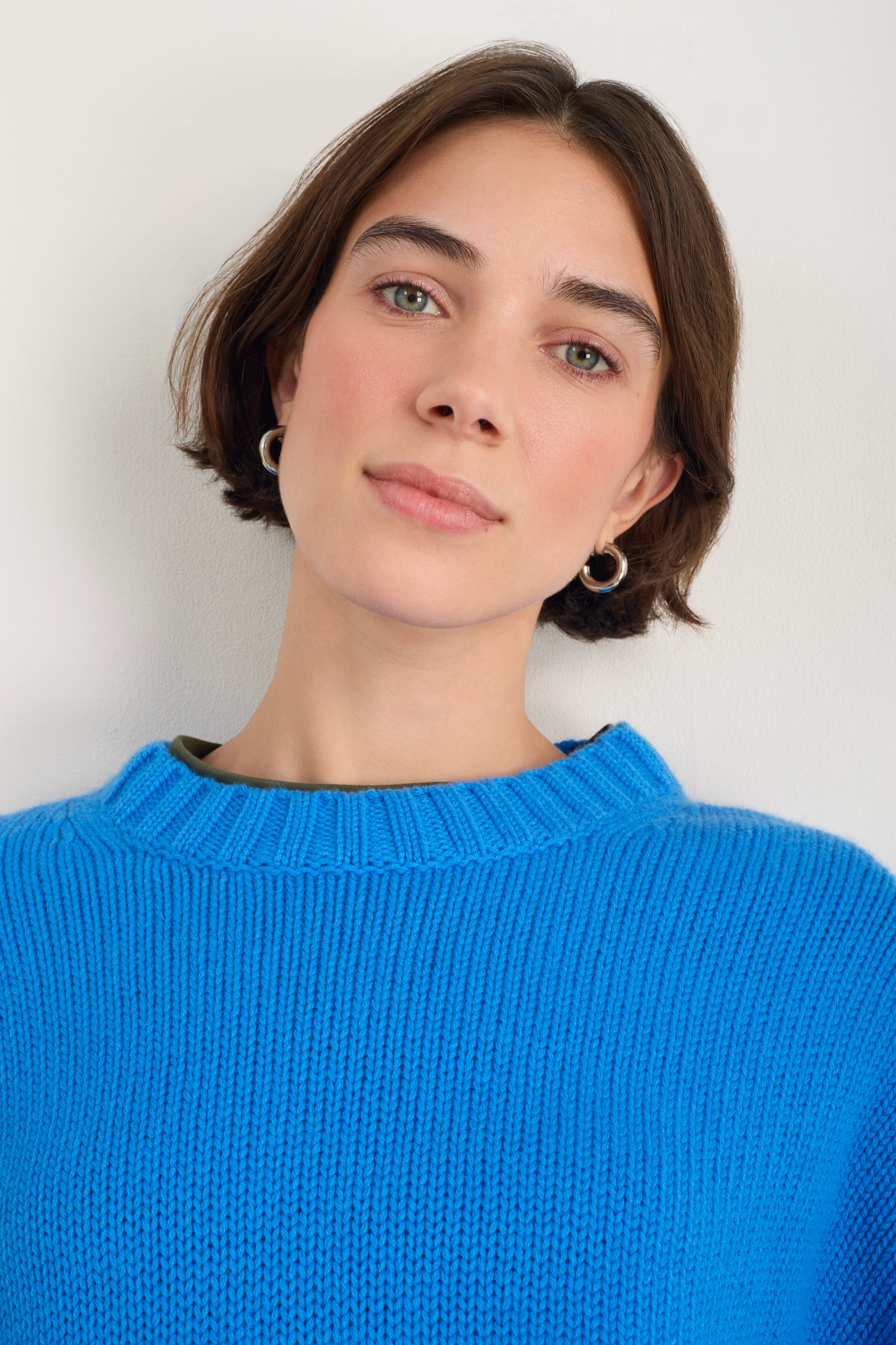 Liana Chunky Crew Neck Jumper - Azure Blue - Image 4