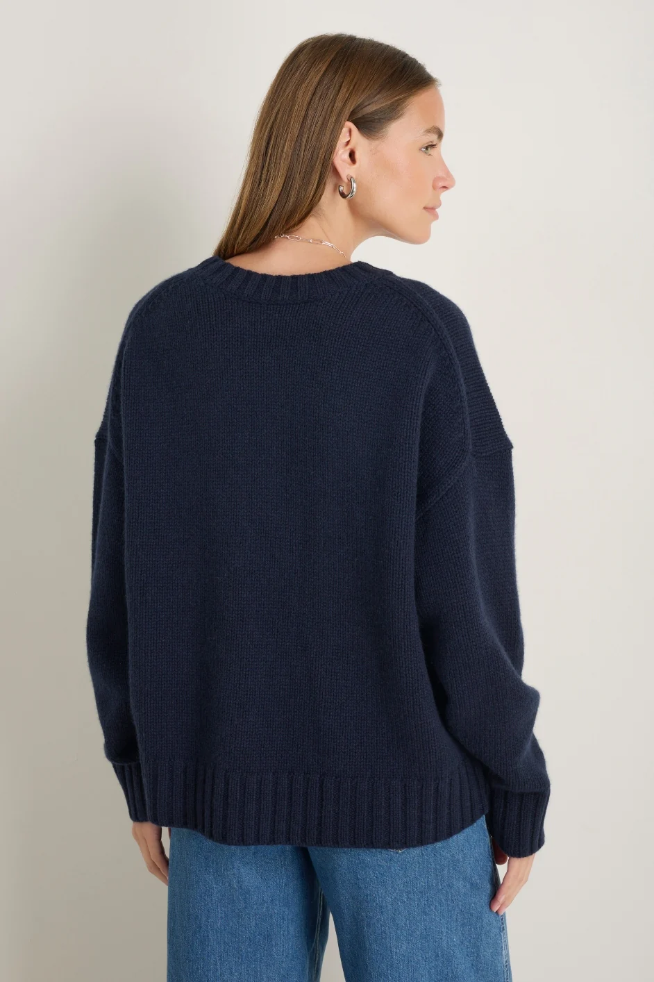Liana Chunky Crew Neck Jumper - Midnight - Image 4