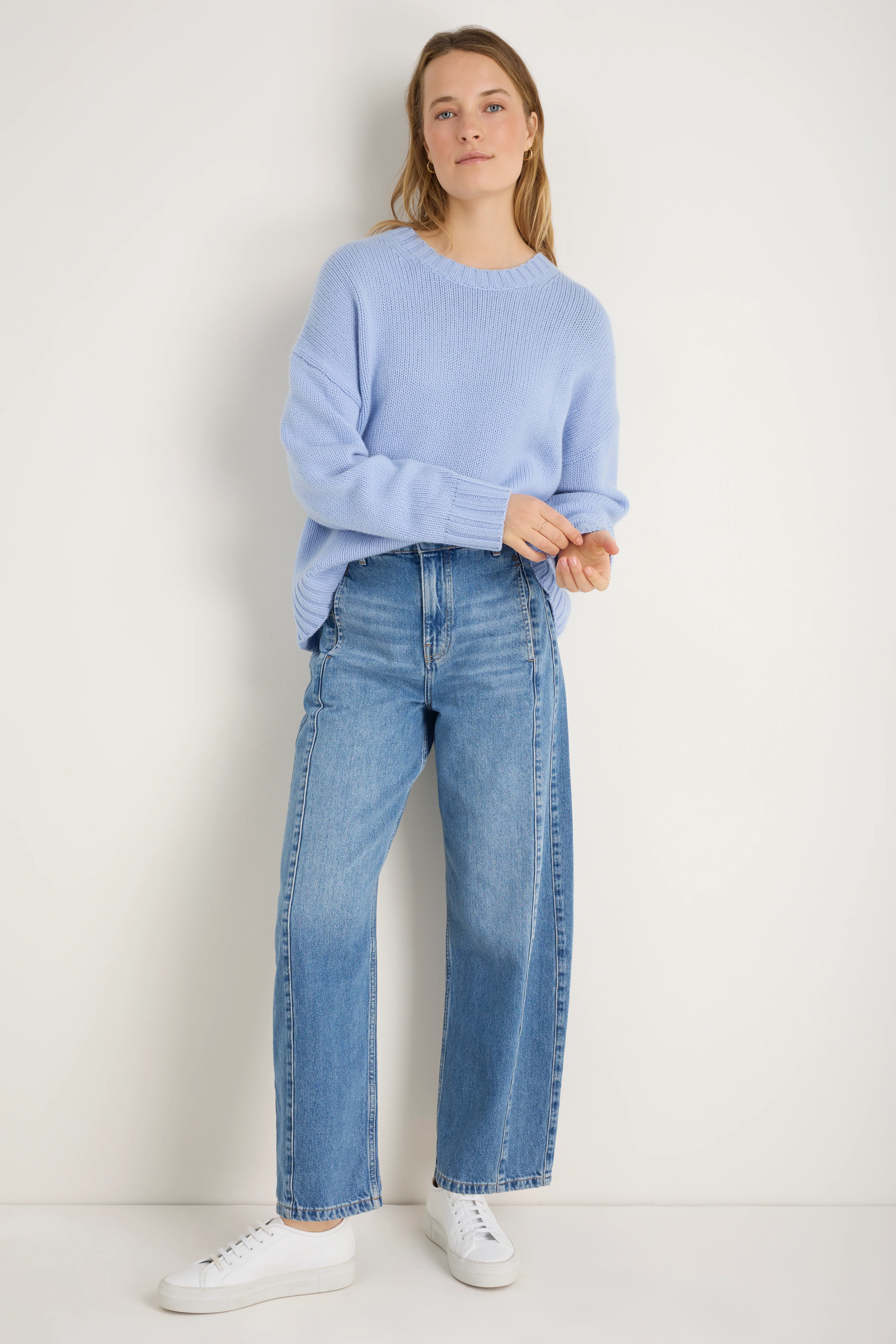 Liana Chunky Crew Neck Jumper - Sky Blue - Image 6