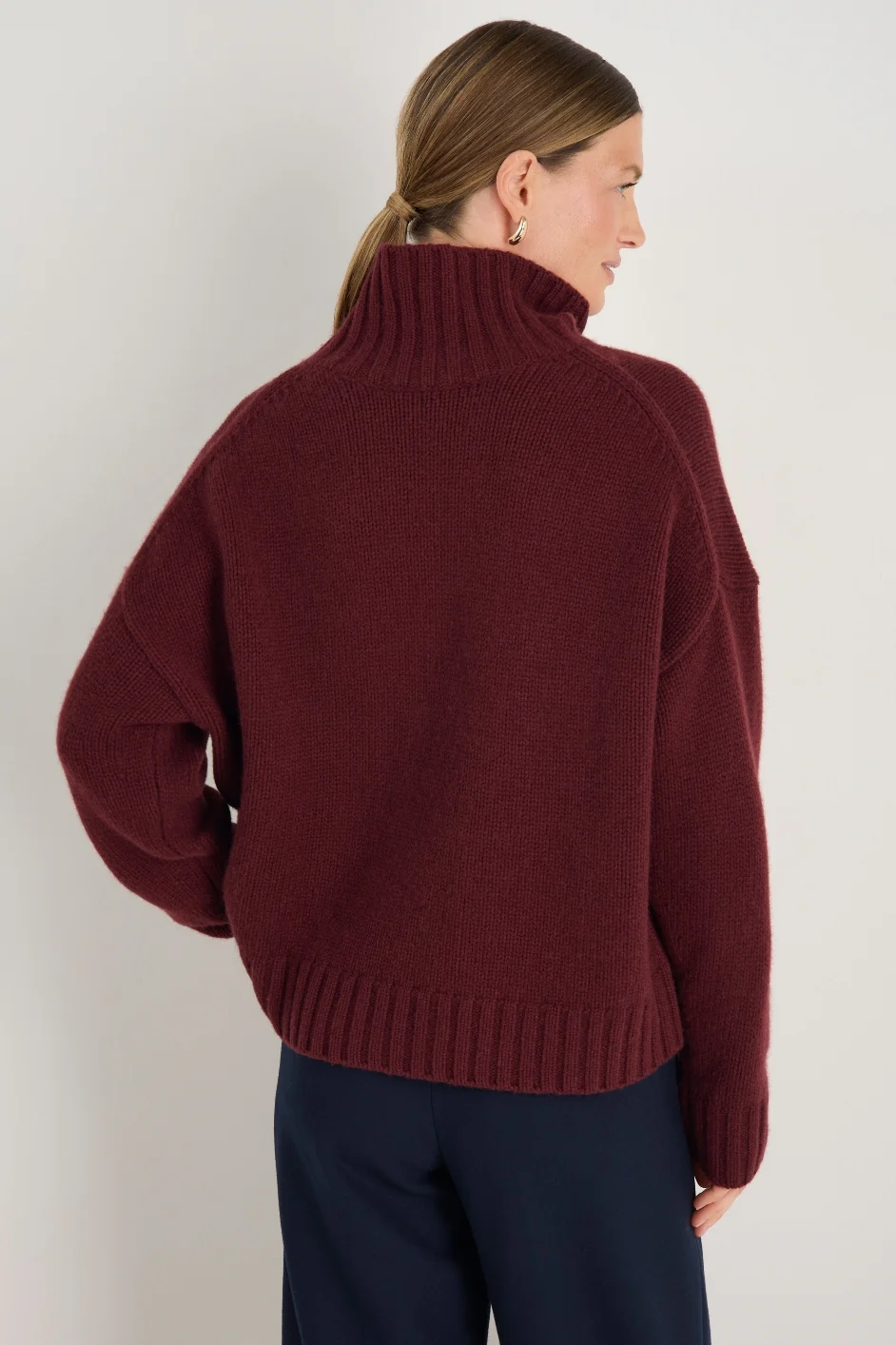 Liana Chunky Funnel Neck Jumper - Deep Fig - Image 4
