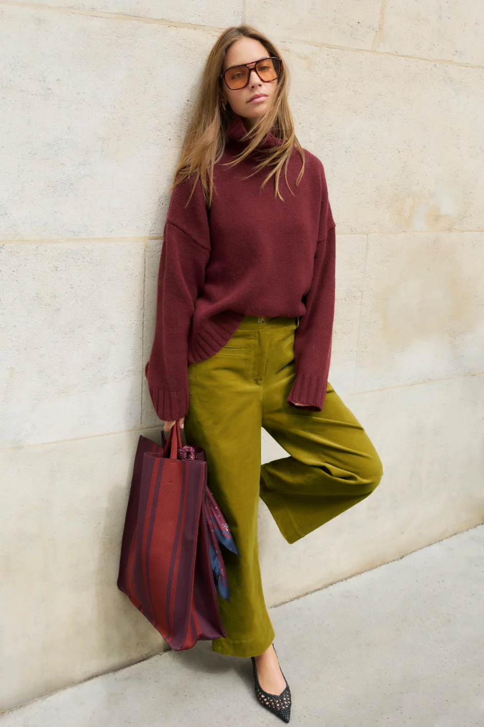 Liana Chunky Funnel Neck Jumper - Deep Fig - Image 6