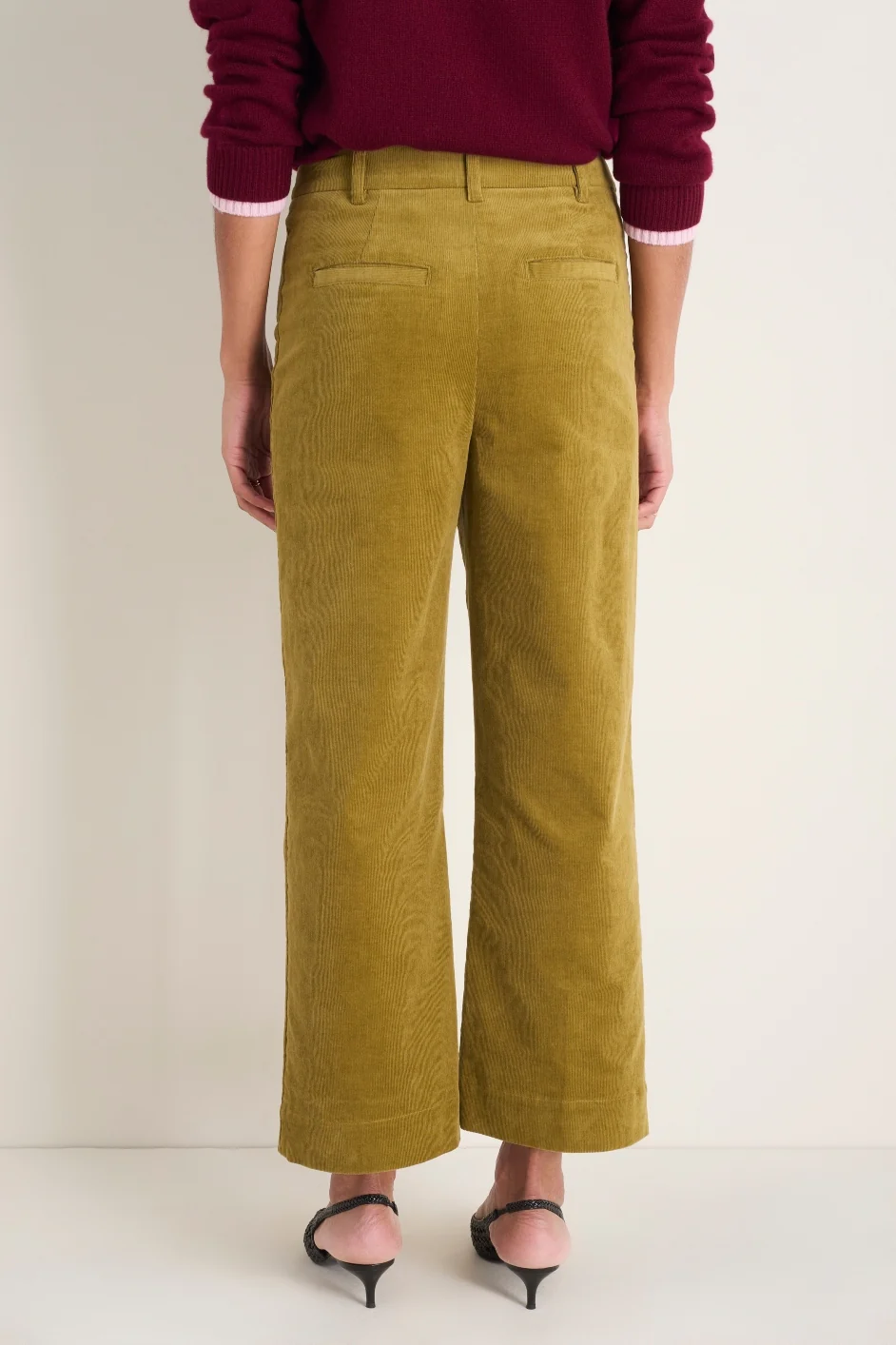 Liana Pin Cord Trouser - Dark Chartreuse - Image 3