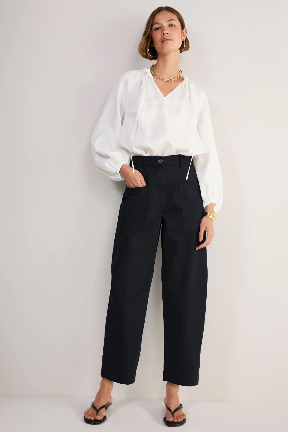 Lilian Patch Pocket Chino - Midnight - Image 3
